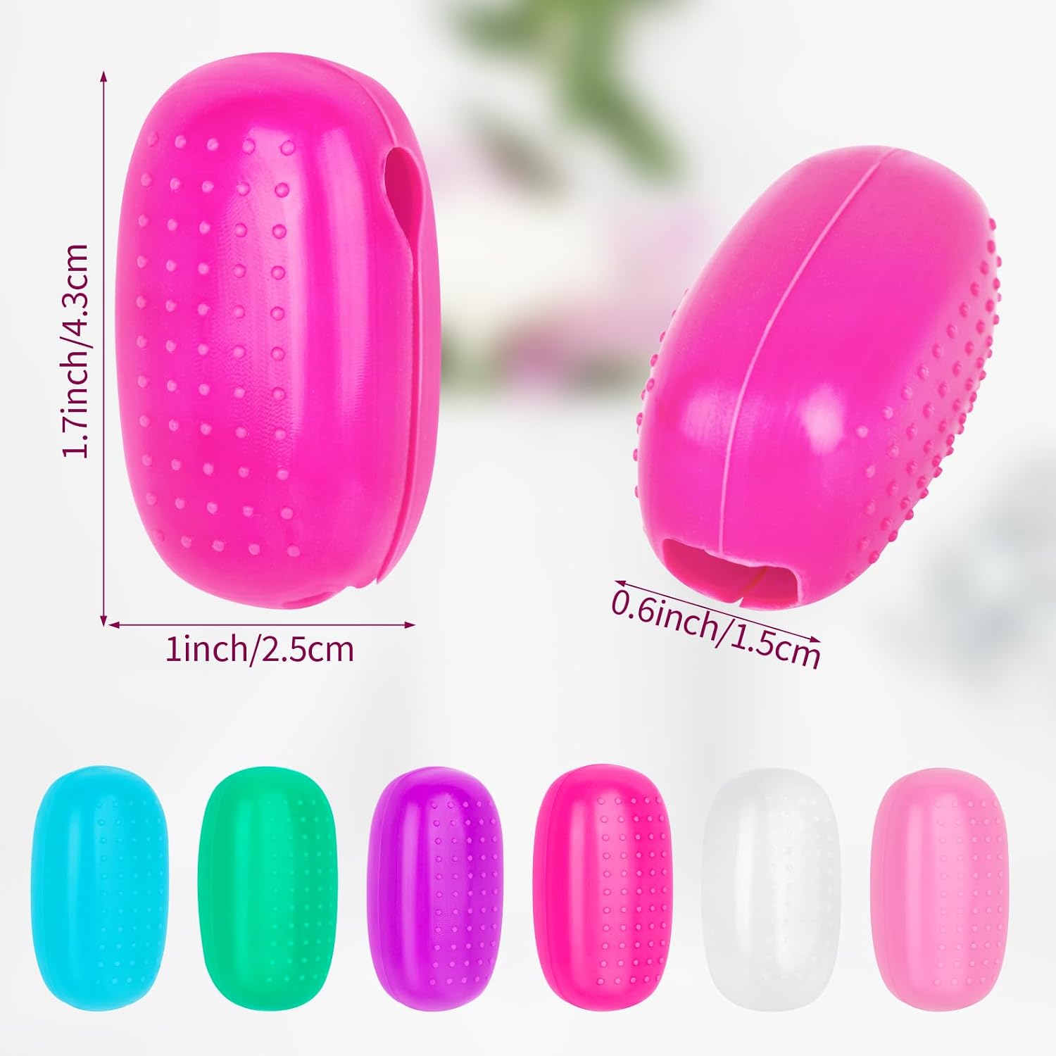 Hxezoc 6 Pack Travel Toothbrush Head Covers, Toothbrush Protector Cap Portable Silicone Cover for Household Travel, Camping, Bathroom, School, Business