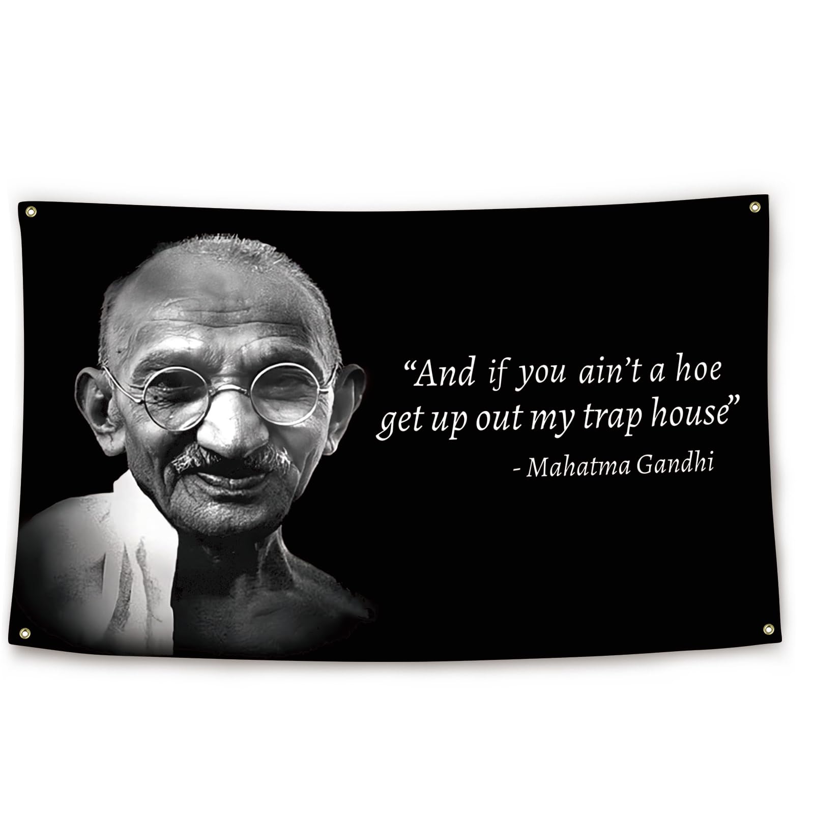 Chief Gandhi Flag 3x5 Ft Funny Flag for Bedroom Man Cave Wall Decor Banner with 4 Brass Grommets for College Dorm Room Decor