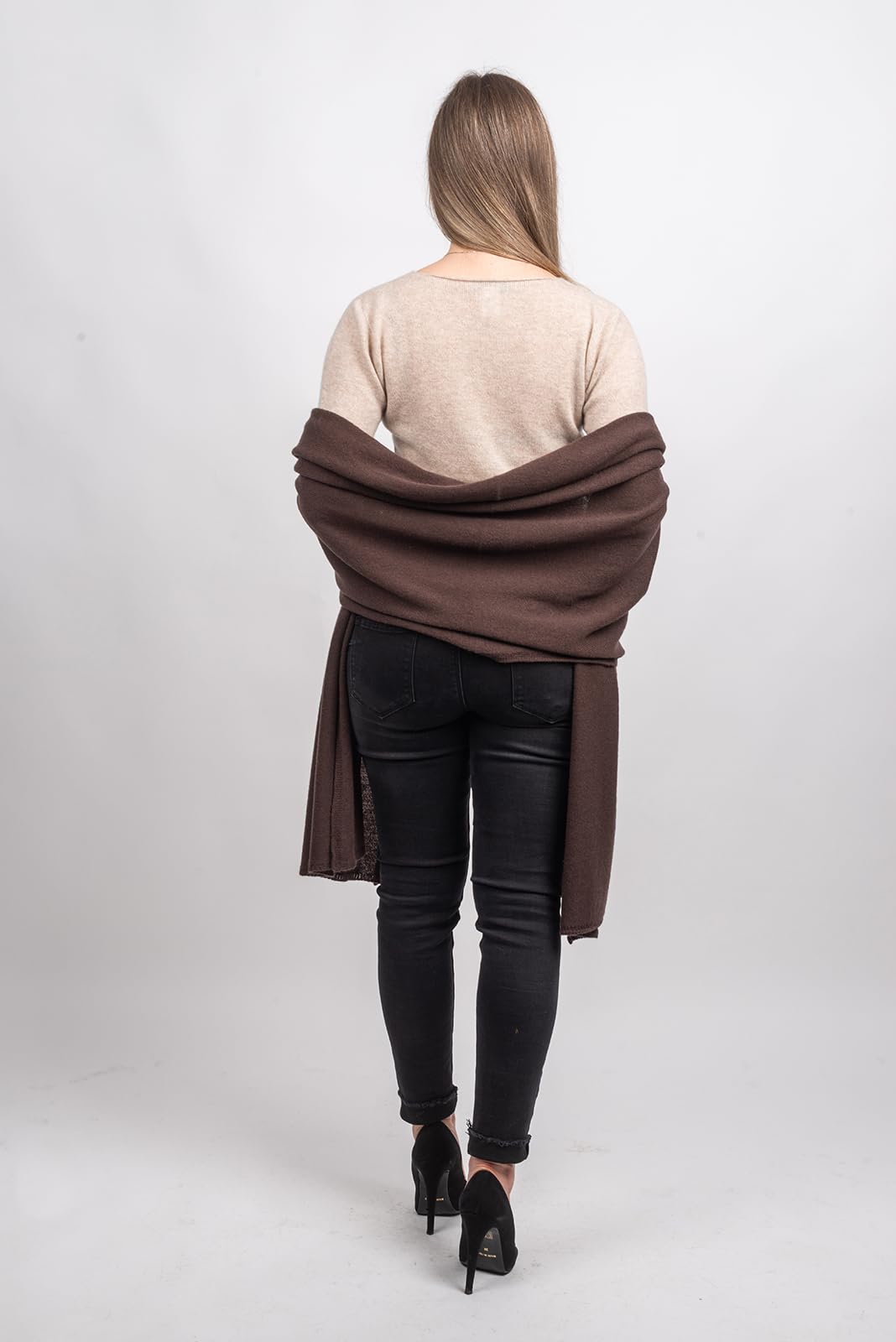 DALLE PIANE CASHMERE Stola Donna 100% Cashmere | Stola elegante da cerimonia e sera, 60x205cm, versatile in ogni stagione, idea regalo per lei, Made in Italy
