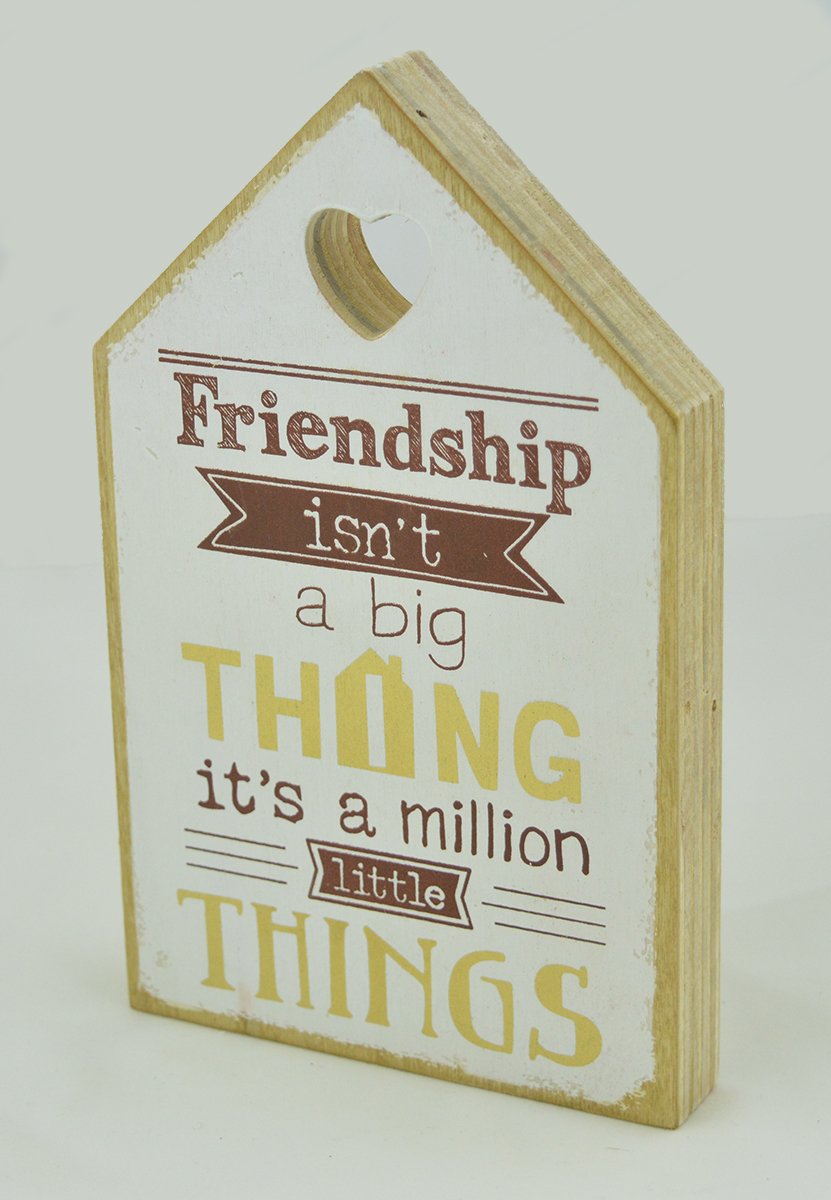 Wooden Plaque 'Friendship Isn't A Big Thing It's A Million Little Things' Gift