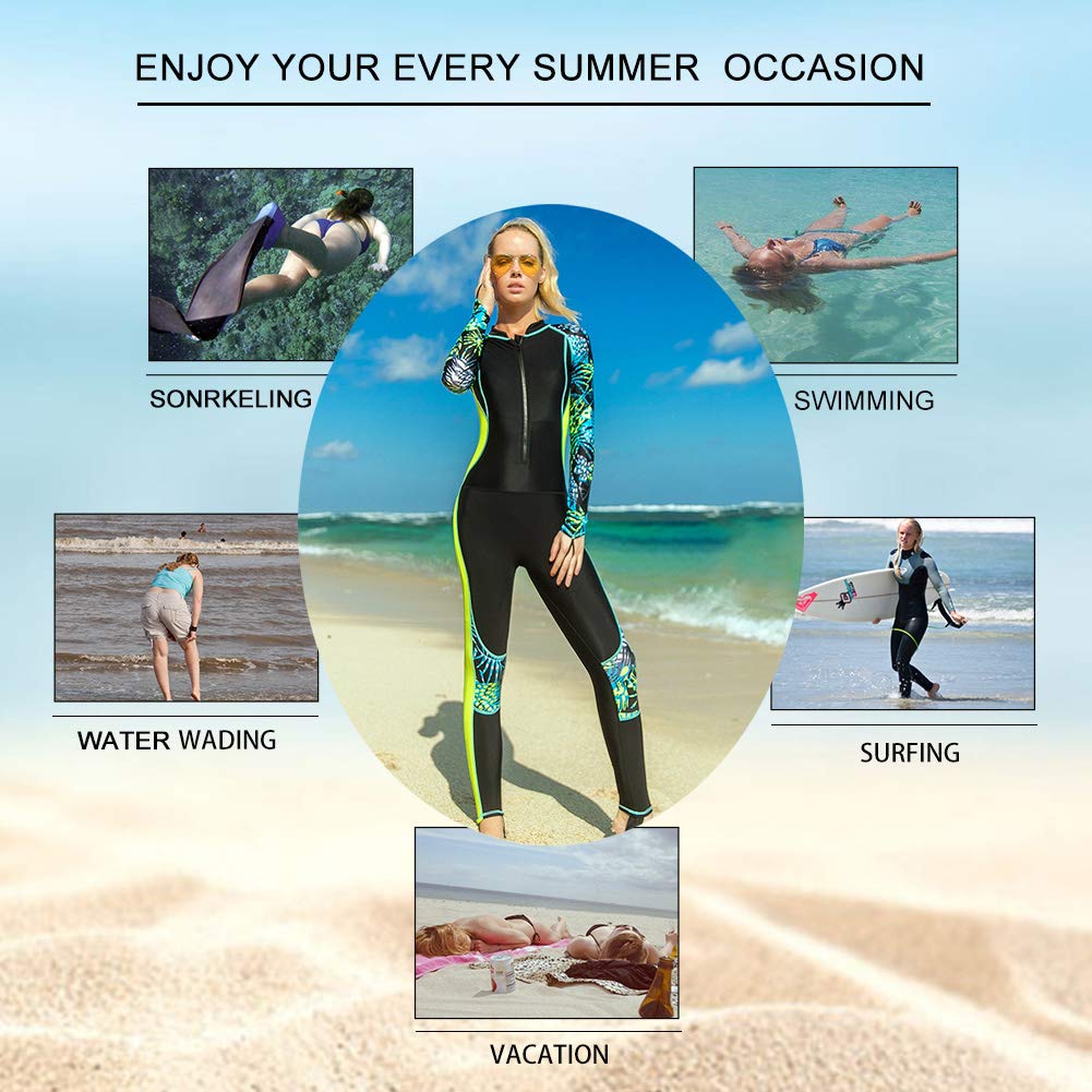 Maeau - Costume da Bagno da Donna Modesto Wetsuit Surf Muta da Immersione Diving Suit Monoprice Wetsuit Rash Guard per Snorkeling Kayak Scuba Sport Acquatici Estate