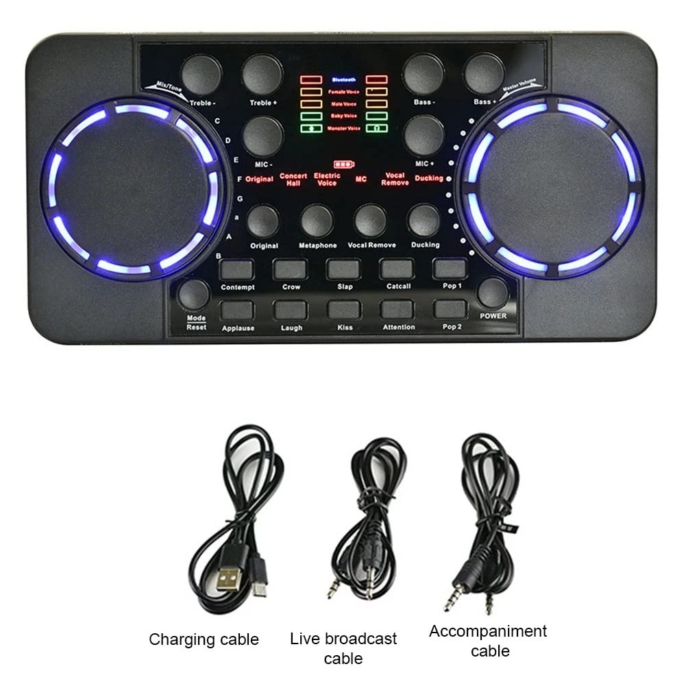 Carte Son Streaming 10 Effets sonores - Interface Audio 4.0 Compatible avec mixeur pour Studio de Musique DJ