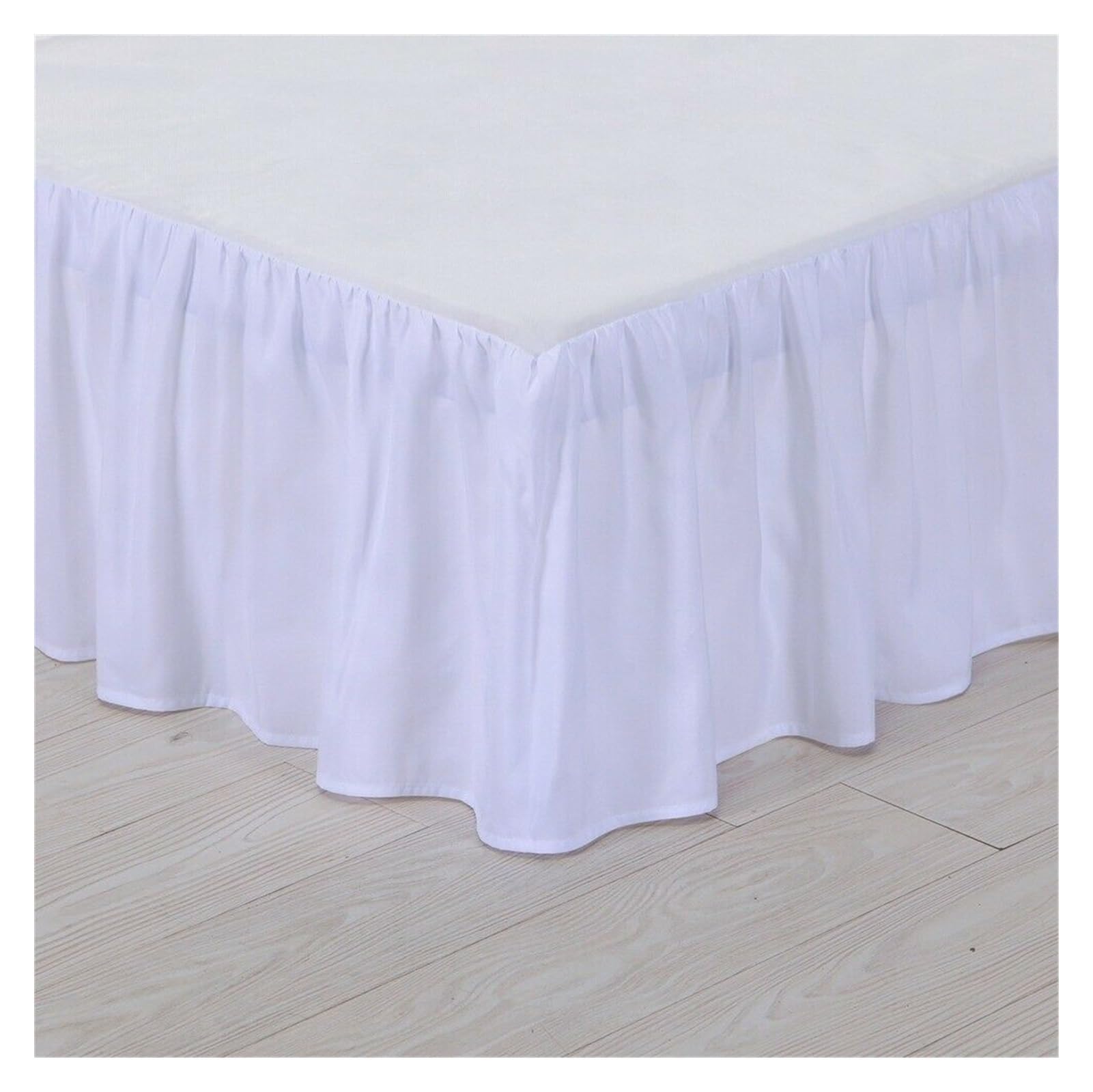 Bettrock einfarbiger Bettrock mit Oberfläche, Queen-Size-Bett, einfaches An- und Ausziehen, Bettrock, Volant, Größe 35 cm, Höhe für Doppelbett, Queen-Size-Bett, King-Size-Bett (Farbe: Braun, Größe: