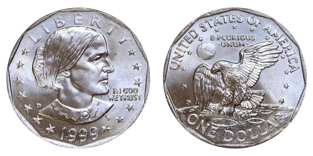 1999 P, D Susan B. Anthony Dollar 2 Coin Set Uncirculated at