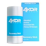 4KOR Recovery Stick - Natural Muscle Balm &vert; Hemp Infused &vert; for Muscles&comma; Joints&comma; Post-Workout &vert; Features a Cooling & Warming Sensation &vert; Portable & Non-Greasy Twist-Up Balms - 1 oz&period;