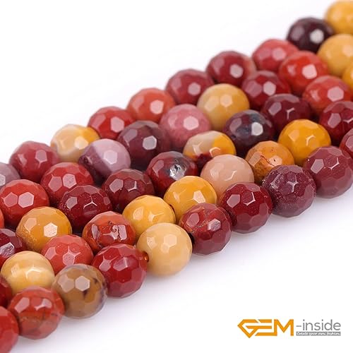 Miniatura 379 de GEM-Inside Red Orange Carnelian Gemstone Loose Beads Natural Energy Power Beads for Jewelry Making Round Faceted 8mm 15