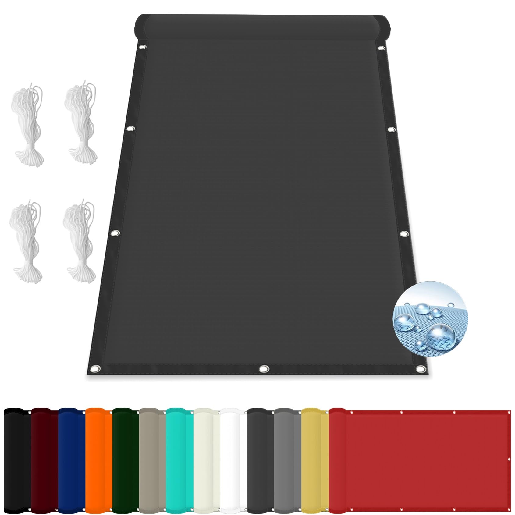GLDYTVF Premium Dark Grey Waterproof UV Protection Shade Cloth 1 x 3.2m with Grommets Sun Shade Sails for Outdoor Garden Patio Sun Canopy Awning with Rope Durable and Stylish Shade Solution