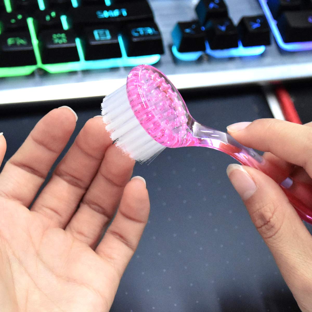4PCS Colorato Manico Spazzola per unghie, Testa Rotonda Spazzola Maniglia di Unghie per la Pulizia, Spazzola per la Pulizia, Spazzola per il lavaggio delle mani, spazzola per lavaggio