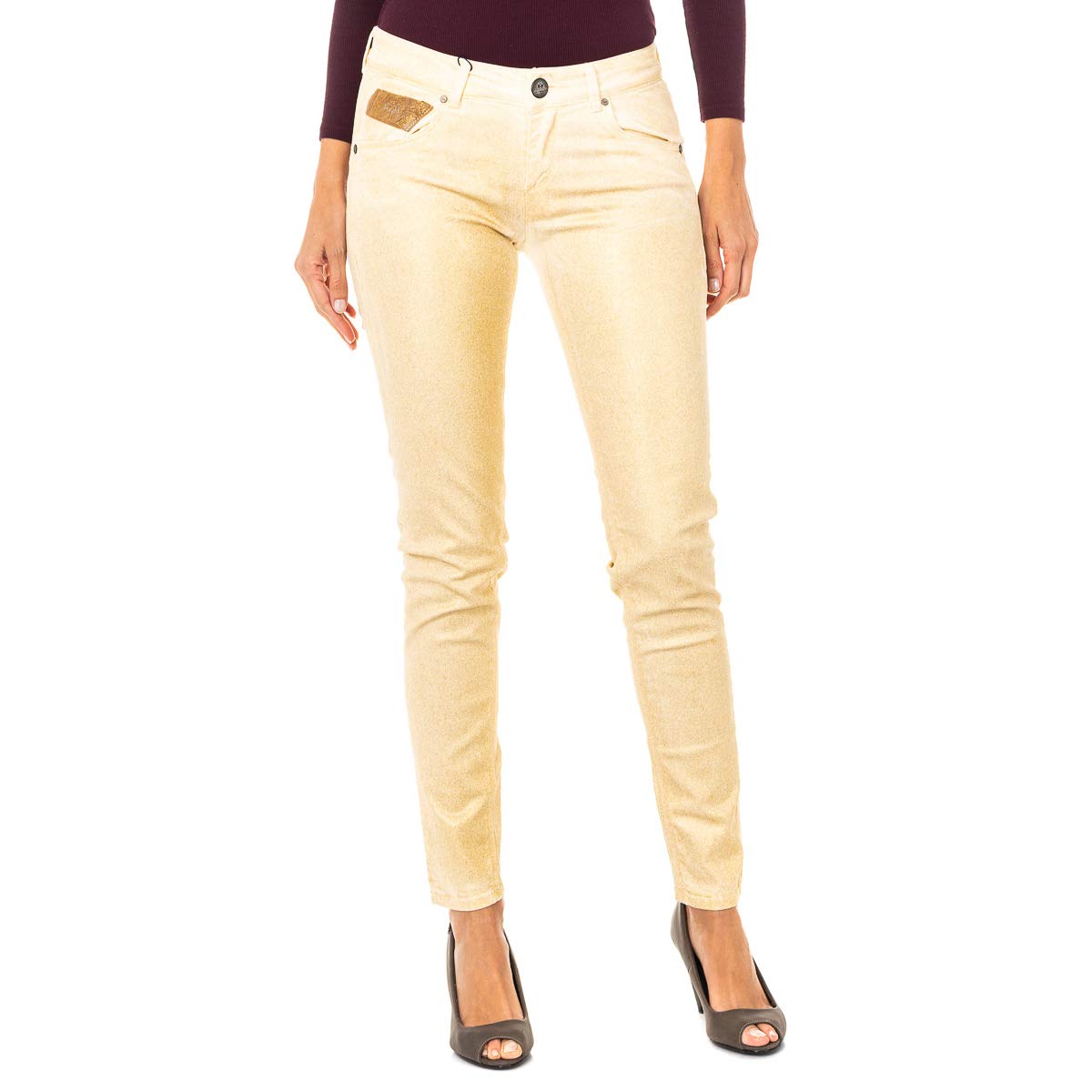 La Martina Pantalón Elástico Efecto Brillante HWT012 para Mujer