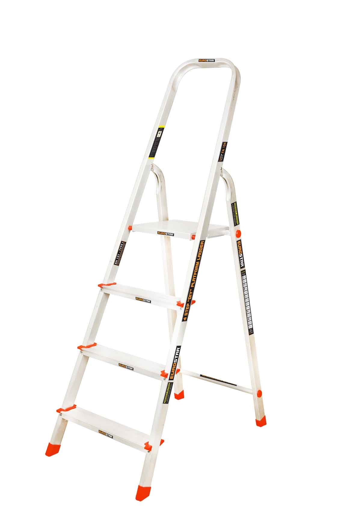 Eurostar 104 Aluminium 3 Step with Platform Ladder (Silver)-image-6