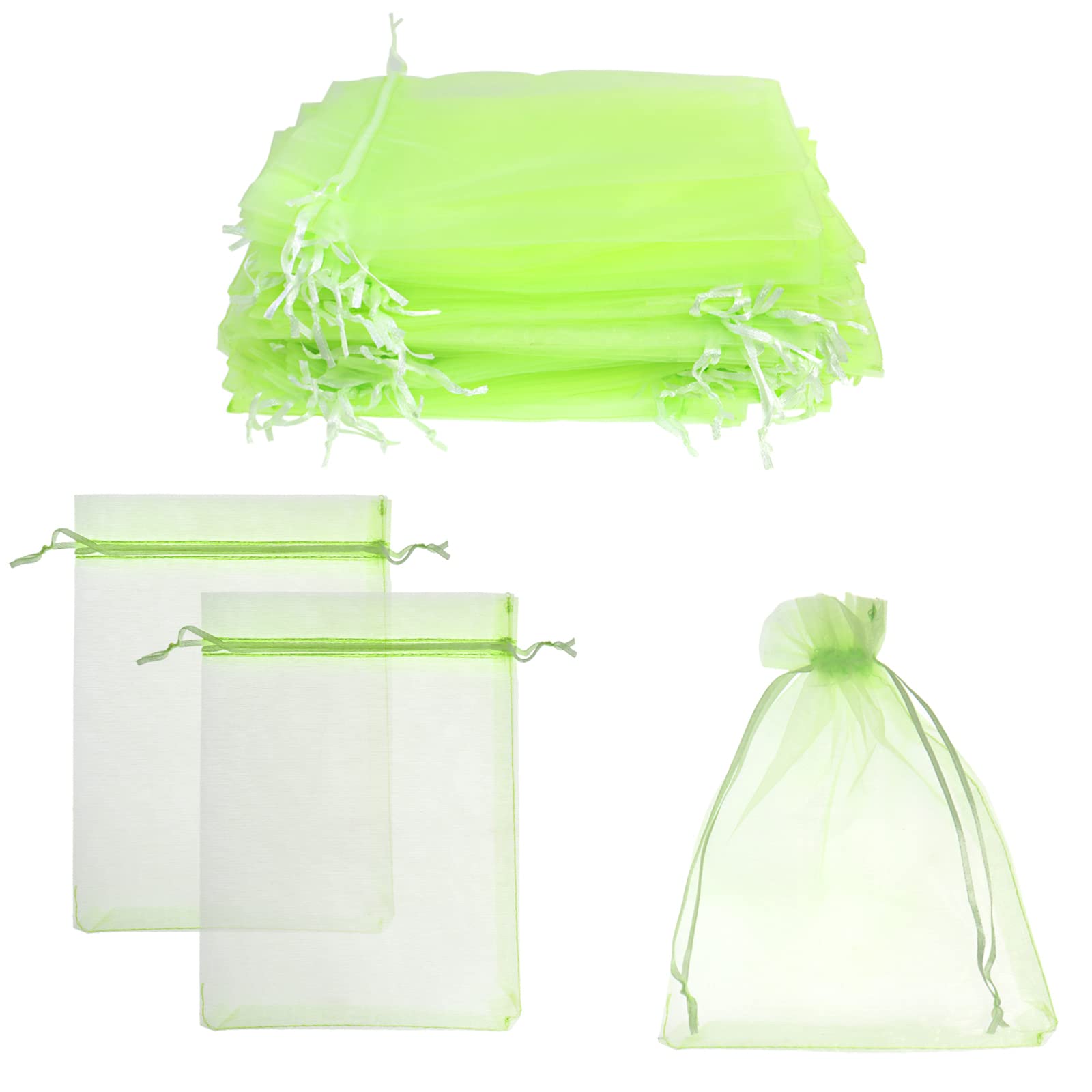 DGQ 50 Pcs Garden Netting Bags 6.5 X 9 Inch Fruit Protection Netting Covers Bags with Drawstring Garden Mesh Barrier Bags Tomato Protective Cover