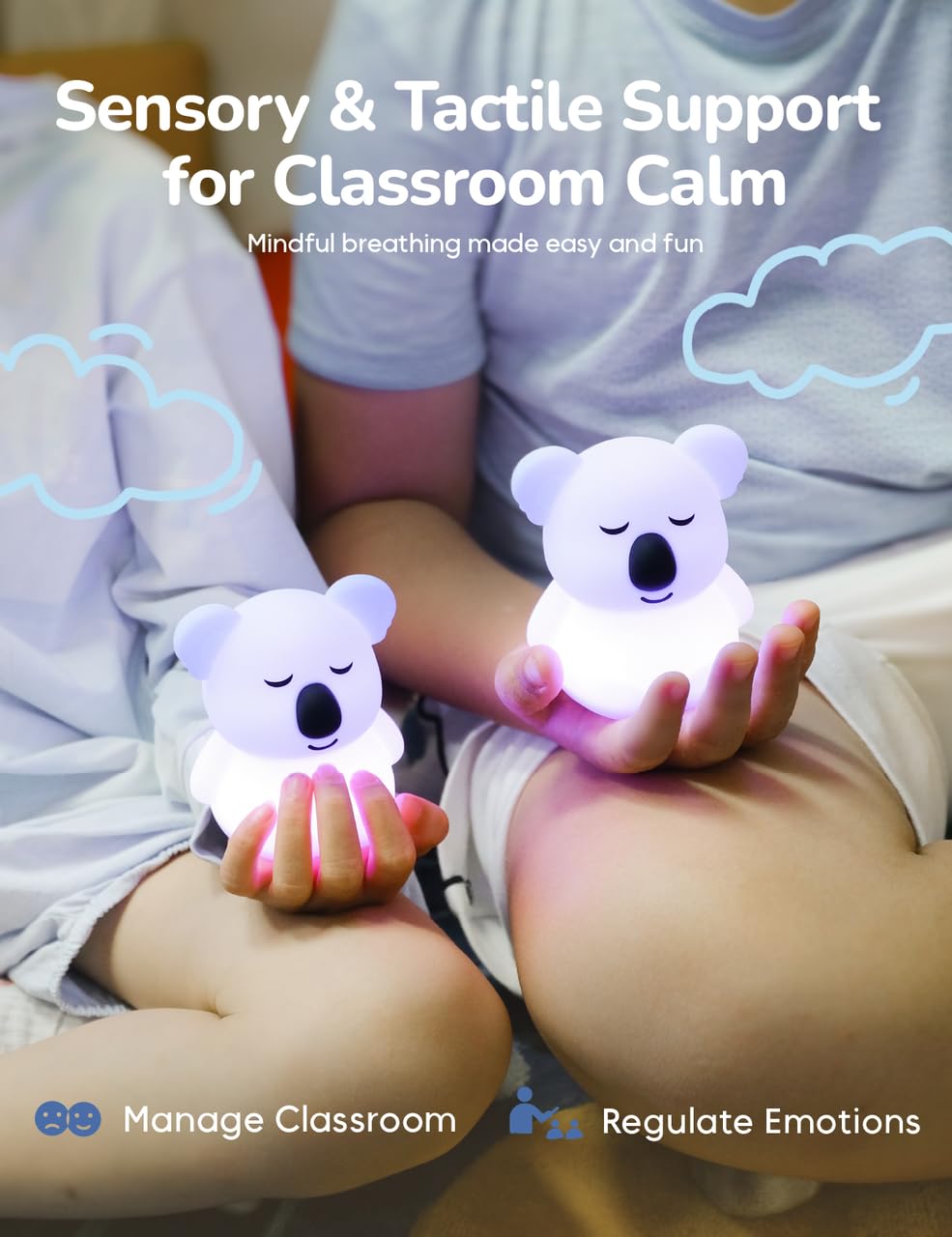 Breathing Pal Mini 'Kyle' – Luce respiratoria consapevole, luce guidata per meditazione visiva, sollievo dall'ansia, per calmarsi, meditazione, aiuto per dormire per adulti e bambini