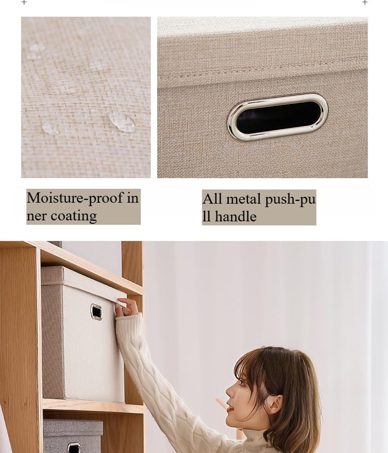 Coffre de rangement pliable marron contre le desordre du dressing