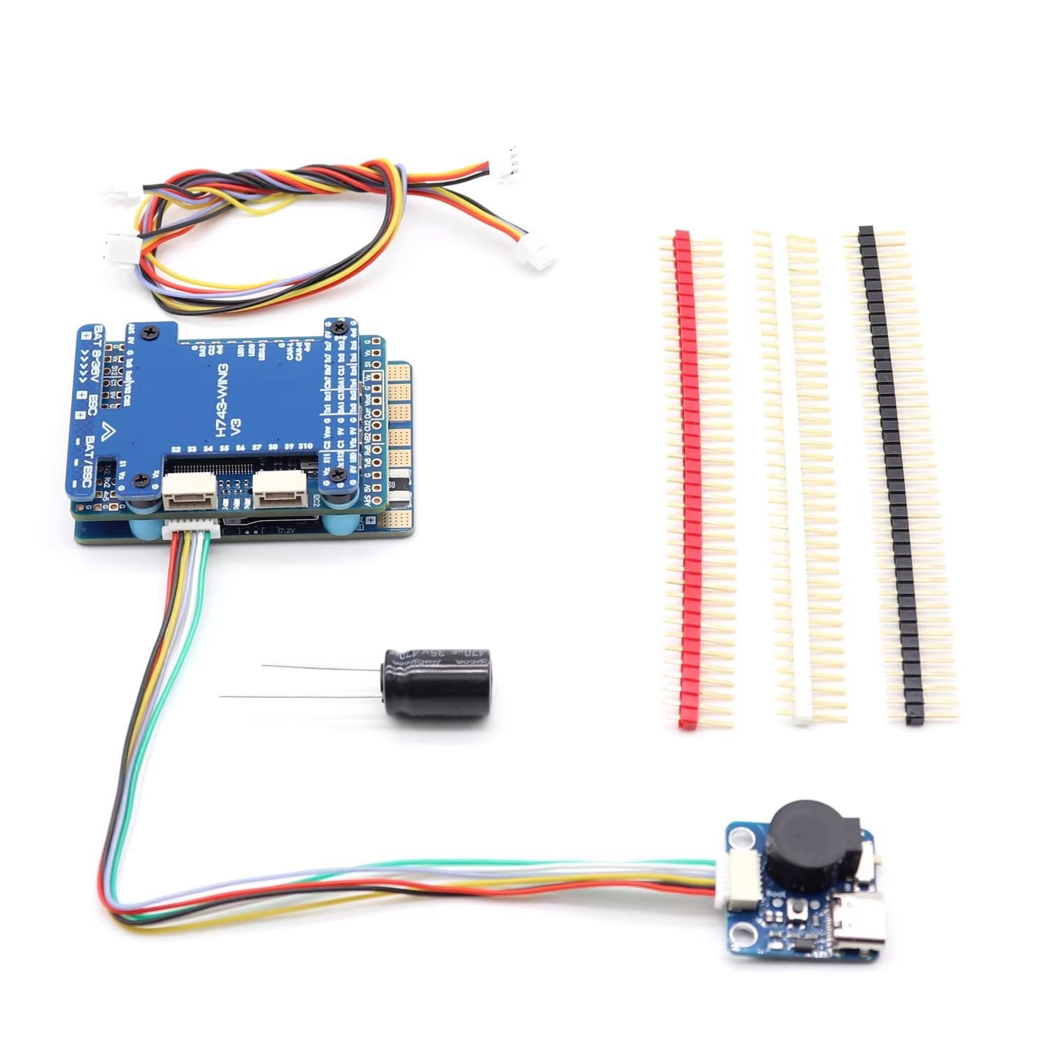 Flight Controller Kompatibel mit Matek H743-WING V3 - Dual Gyro, 2-8S Unterstützung, Dual Kamera Ready, USB Extender für Fixed-Wing RC Flugzeuge
