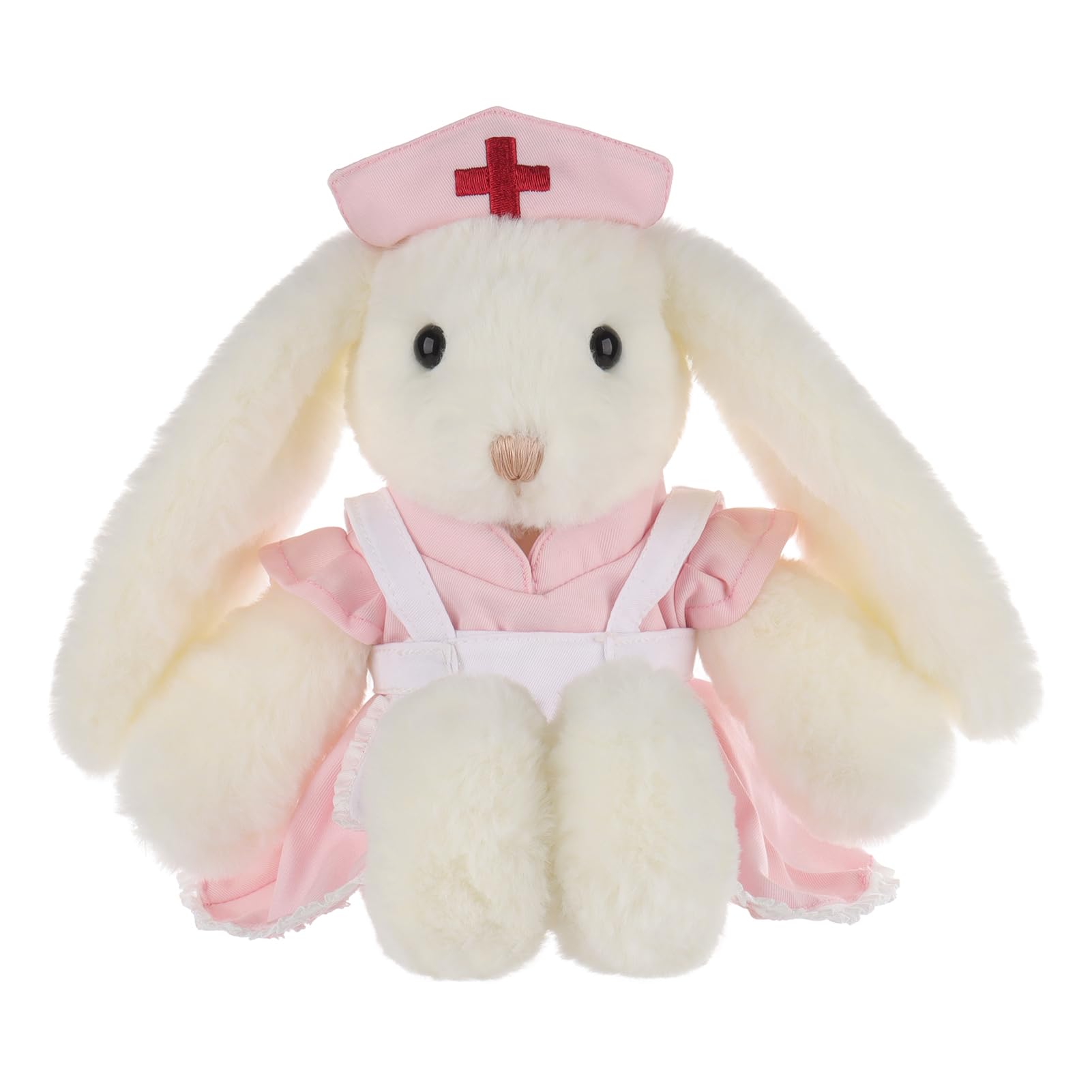 Apricot Lamb Peluche di coniglio sorella per bambini, morbido e carino, per bambine e ragazzi, coniglio soffice, sorella, rosa, 21 cm