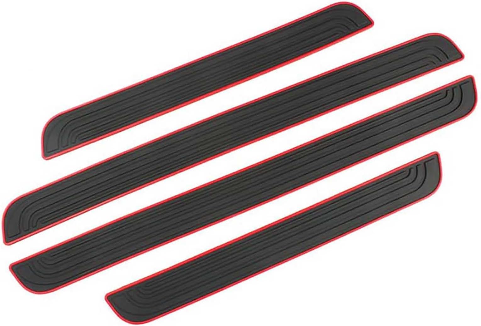 4-Pack Car Door Sill Guards for Dodge Viper SRT Viper 2012-2018 - Anti-Scratch Waterproof Paint Protection Rubber Threshold Cover for Door Entry Step,Red