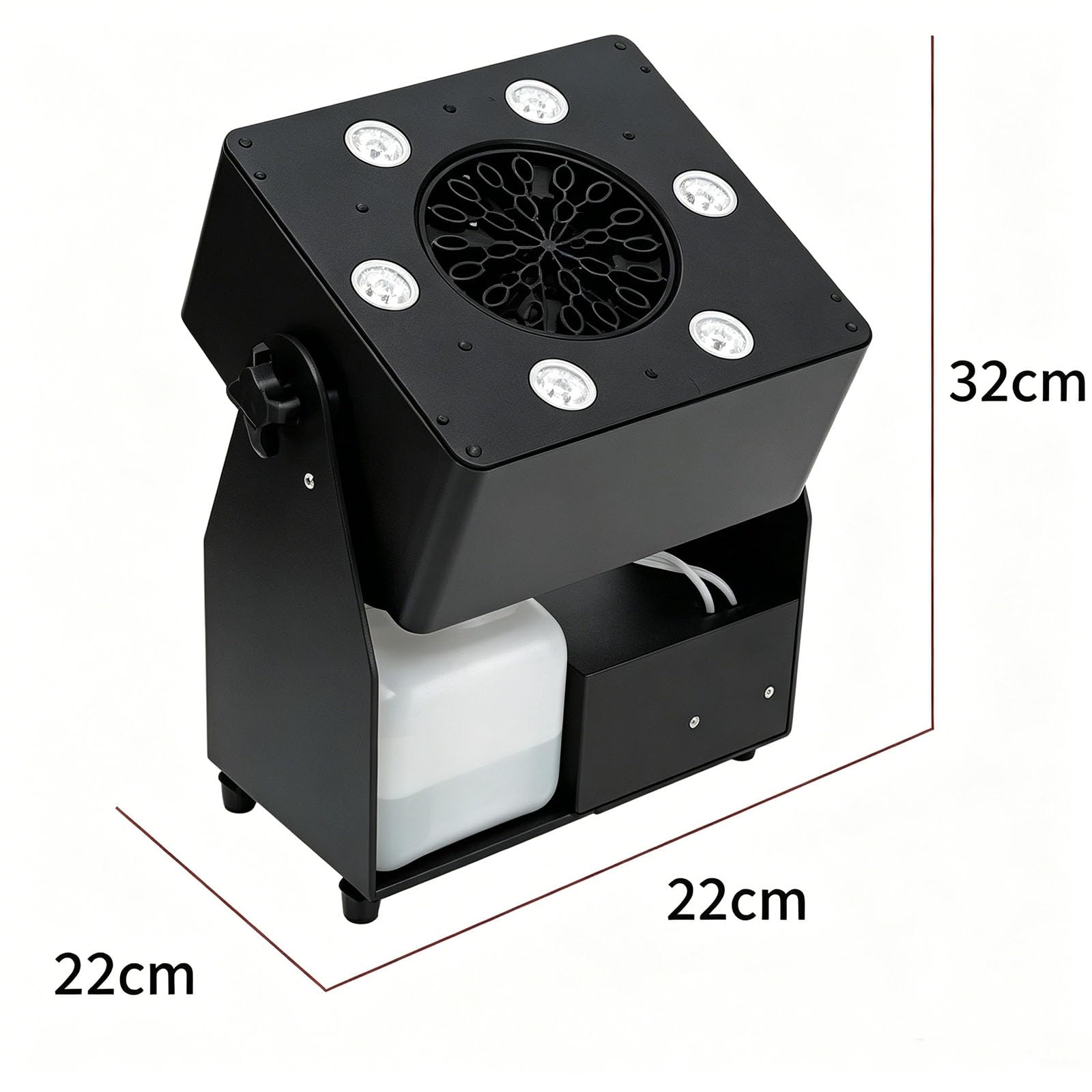 Seifenblasenmaschine 90 W tragbar mit LED-Licht und Fernbedienung, 1,5 l Kapazität, einstellbarer 180°-Winkel, produziert Blasen bis zu 11 Meter, perfekt für Partys und Veranstaltungen