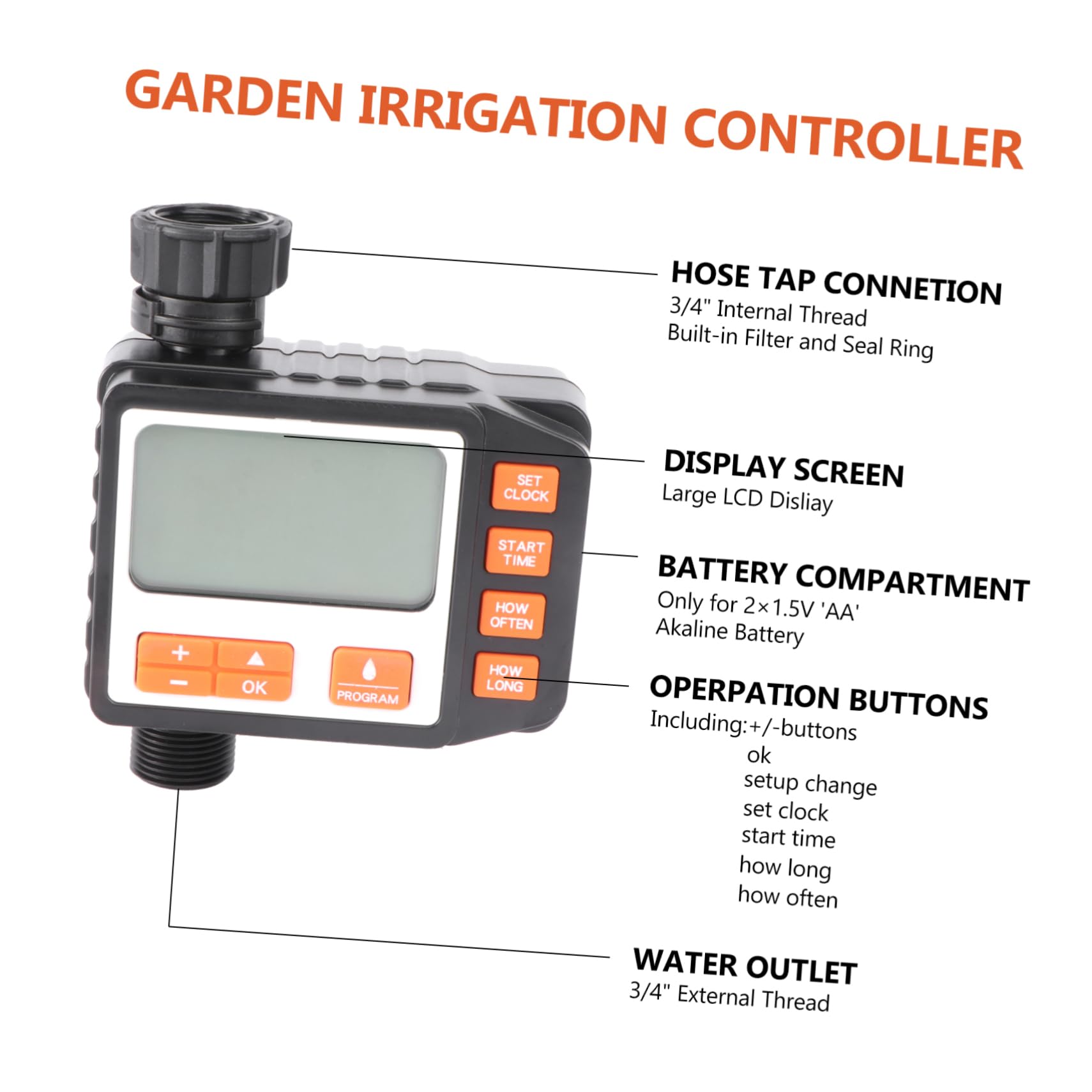 HEMOTON Timer Per Irrigazione Rubinetto e Dispositivo Irrigazione Temporizzato Senza Batteria Per e