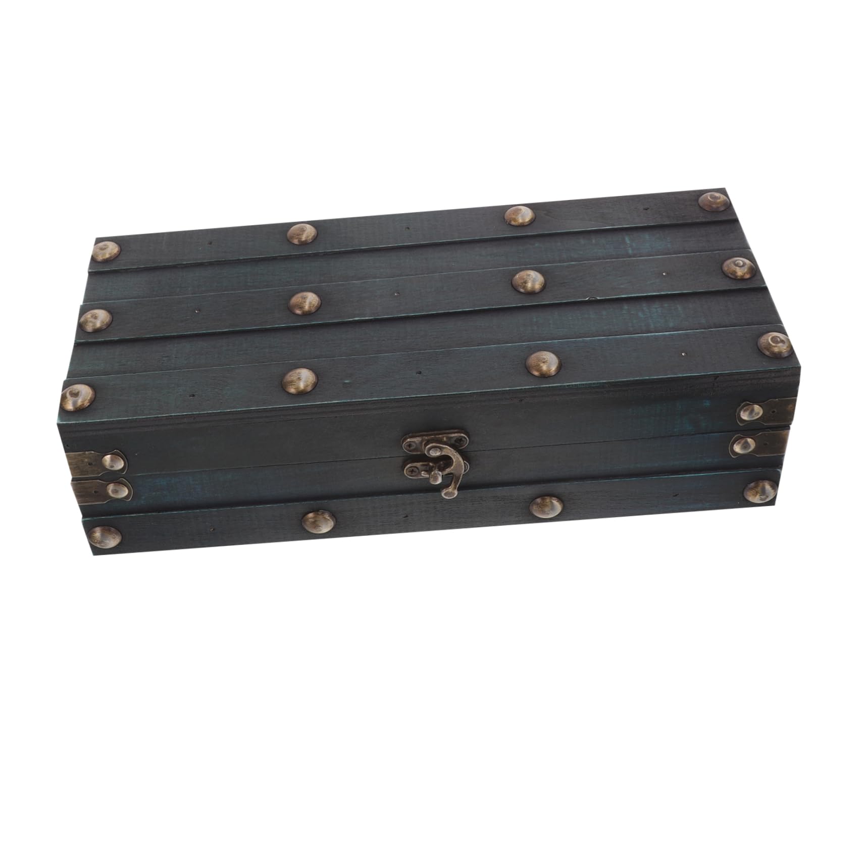 Happyyami Box Vintage Wooden Treasure Storage Chest Capacity Jewelry Box for Organizing Keepsakes Coins and Items Retro Design for Home Decoration and Personal Use