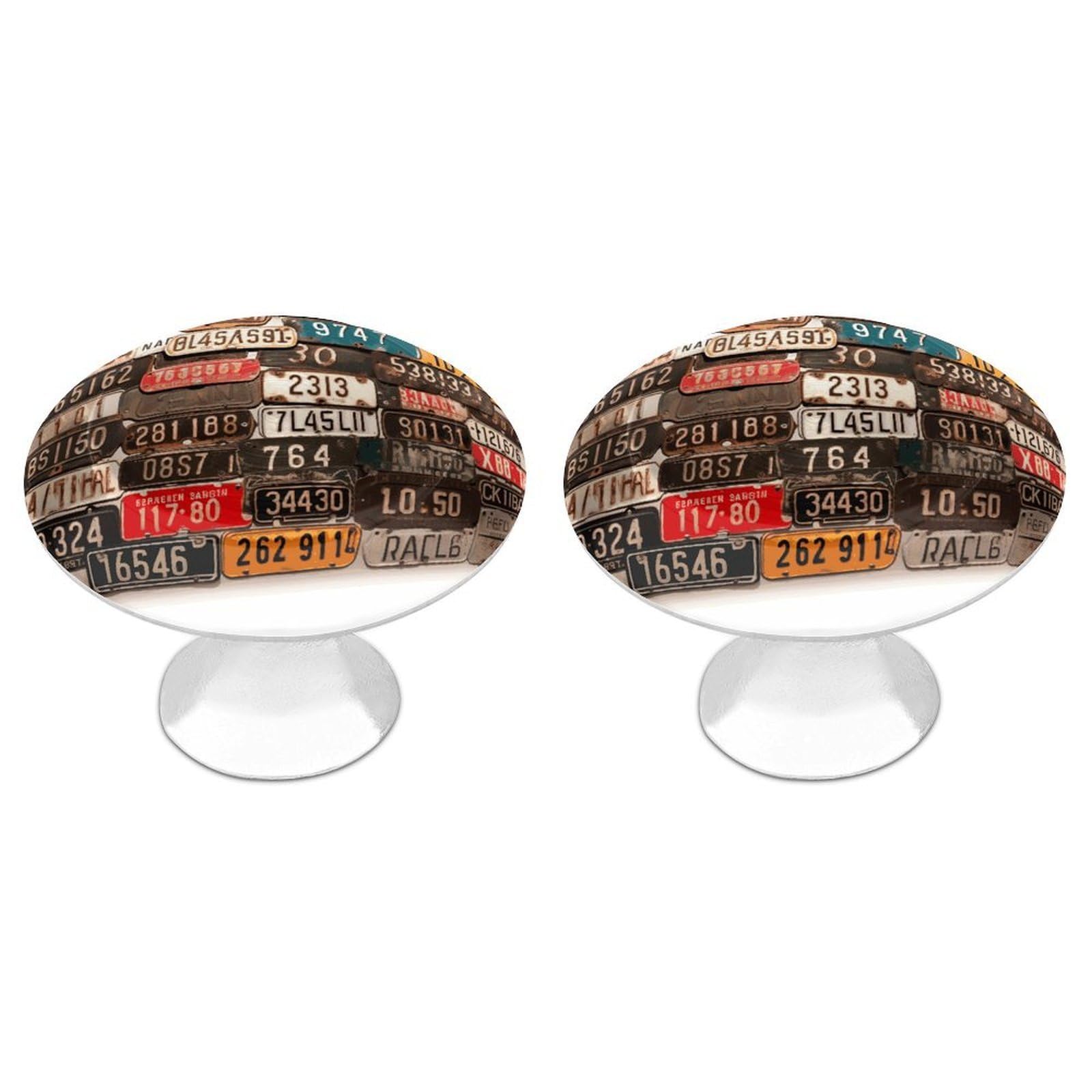 Btcowzrv Style Old License Plate 2 Pack Cabinet Knobs Drawer Pulls
