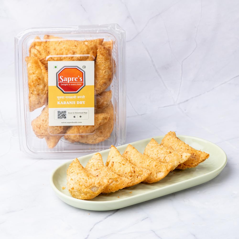Sapres Dry Coconut Karanji (Pack of 2 - 200gm Each) | Narlachi Karanji/Gujia | Gujiya Sweet | Sweet Somas | Sweet Dry Snack | Crunchy & Tasty | Ready to Eat Snacks | Traditional Handmade Sweet | Diwali Faral | Diwali Gifts for Family & Friends (B0D9YKL8W2) Amazon Price History, Amazon Price Tracker