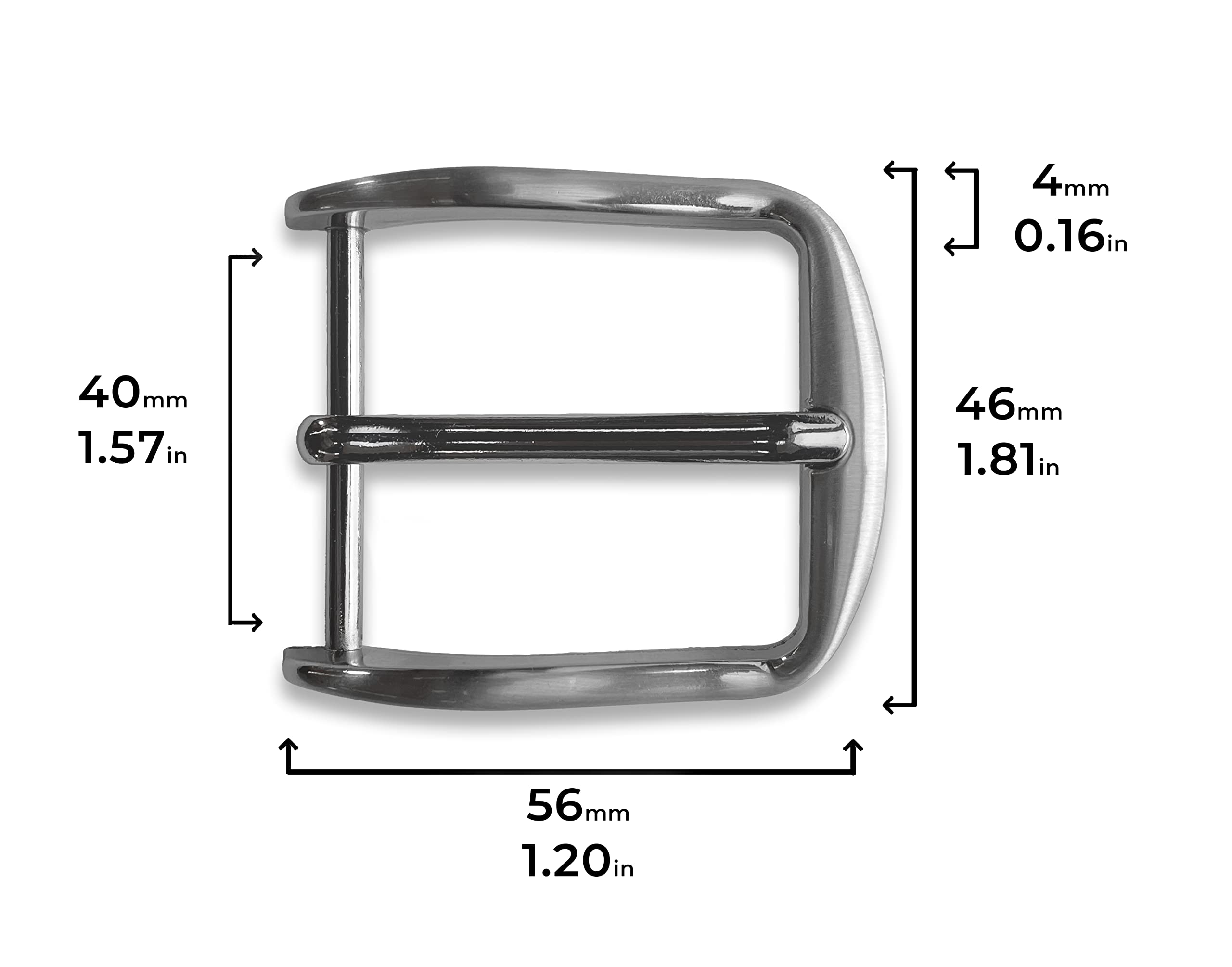 almela - Klamra paska - Szerokość 30mm 35 mm i 40 mm -3 3,5 i 4 cm - Zapasowa klamra - Szczotkowane srebro - Buckle belt