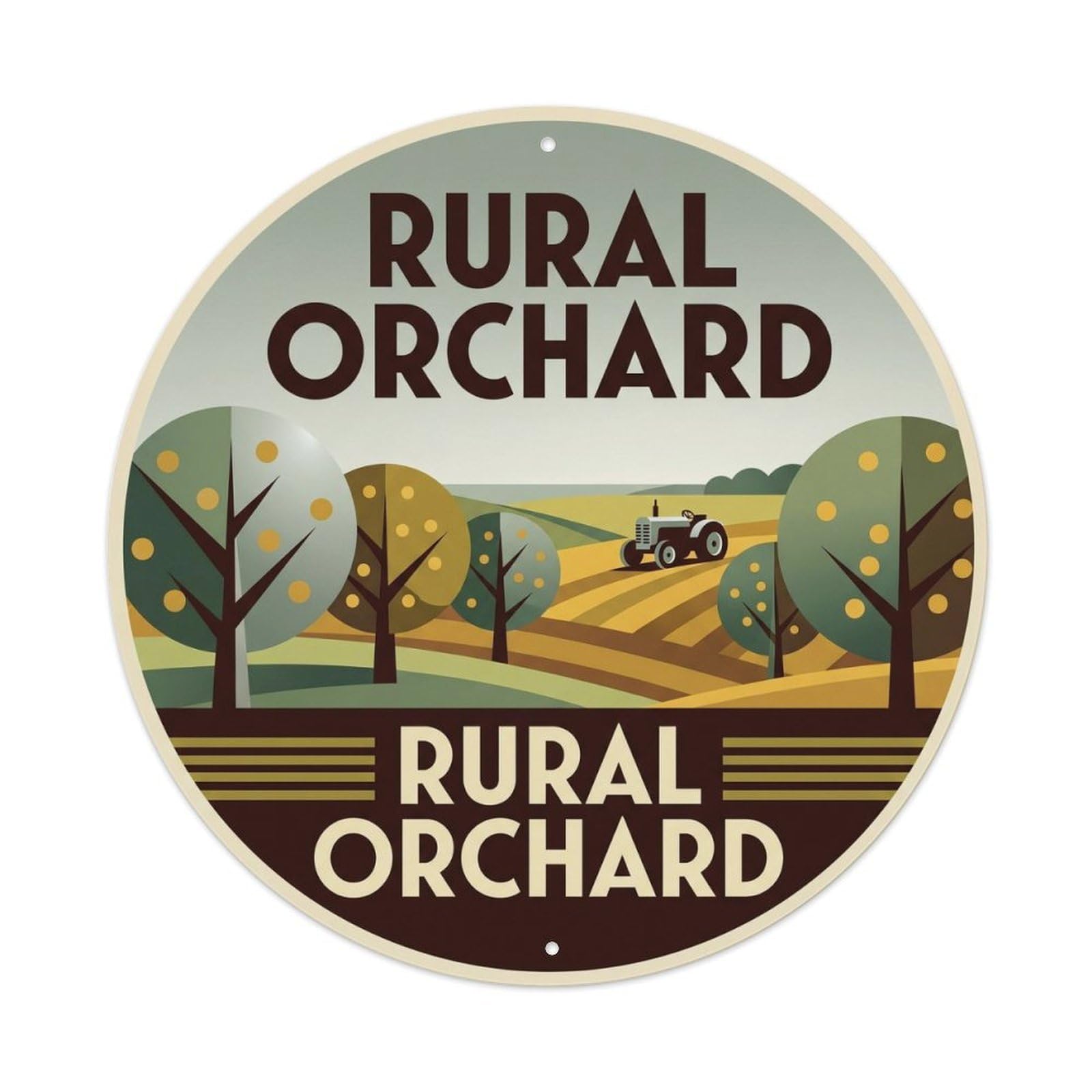 Olyhtr 8X8inch Classic Style Rural Orchard Mallorca Mediterranean Countryside Metal Tin Sign
