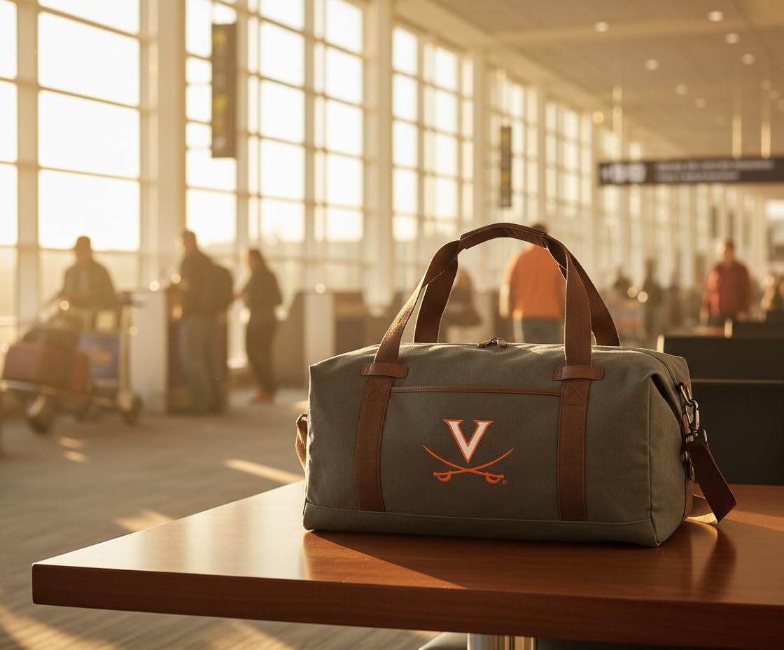 UVA Duffel Bag - Carryon, Overnight Travel Bag, Rich Canvas Fabric For University of Virginia Fans and Alumni