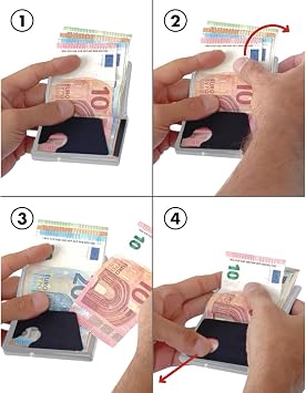 MONDRAGHI Saffiano Plus Blue - Mini Wallet for Women with RFID Protection - Saffiano Leather Scratch Resistant - Integrated Wallet - 9 Cards - Blue Peach coloured leather - bronze shell - neutral