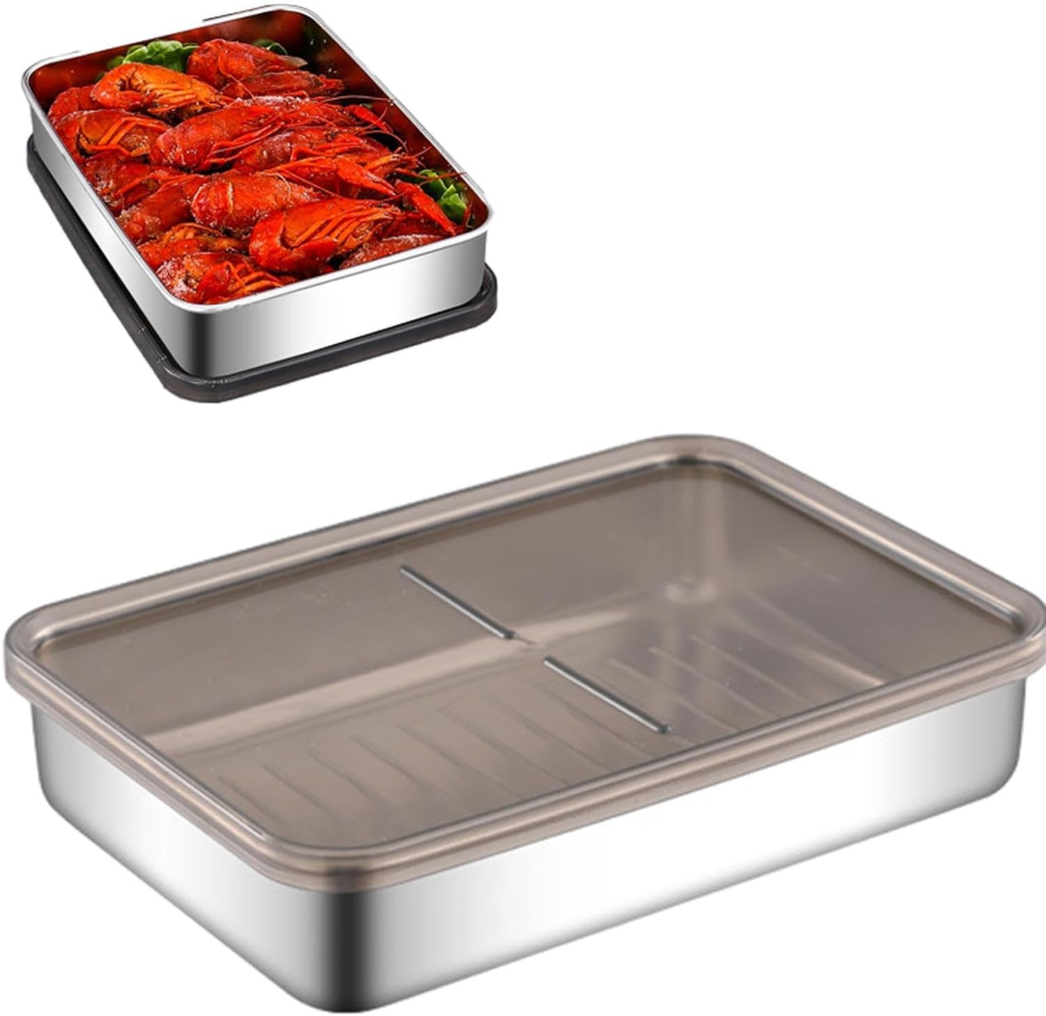 Amazon｜デリ肉容器、ステンレス鋼ベーコンキーパー容器、ランチ肉保存用ベーコン保存容器、家庭用ベーコンセーバーボックス、デリカテッセン、肉