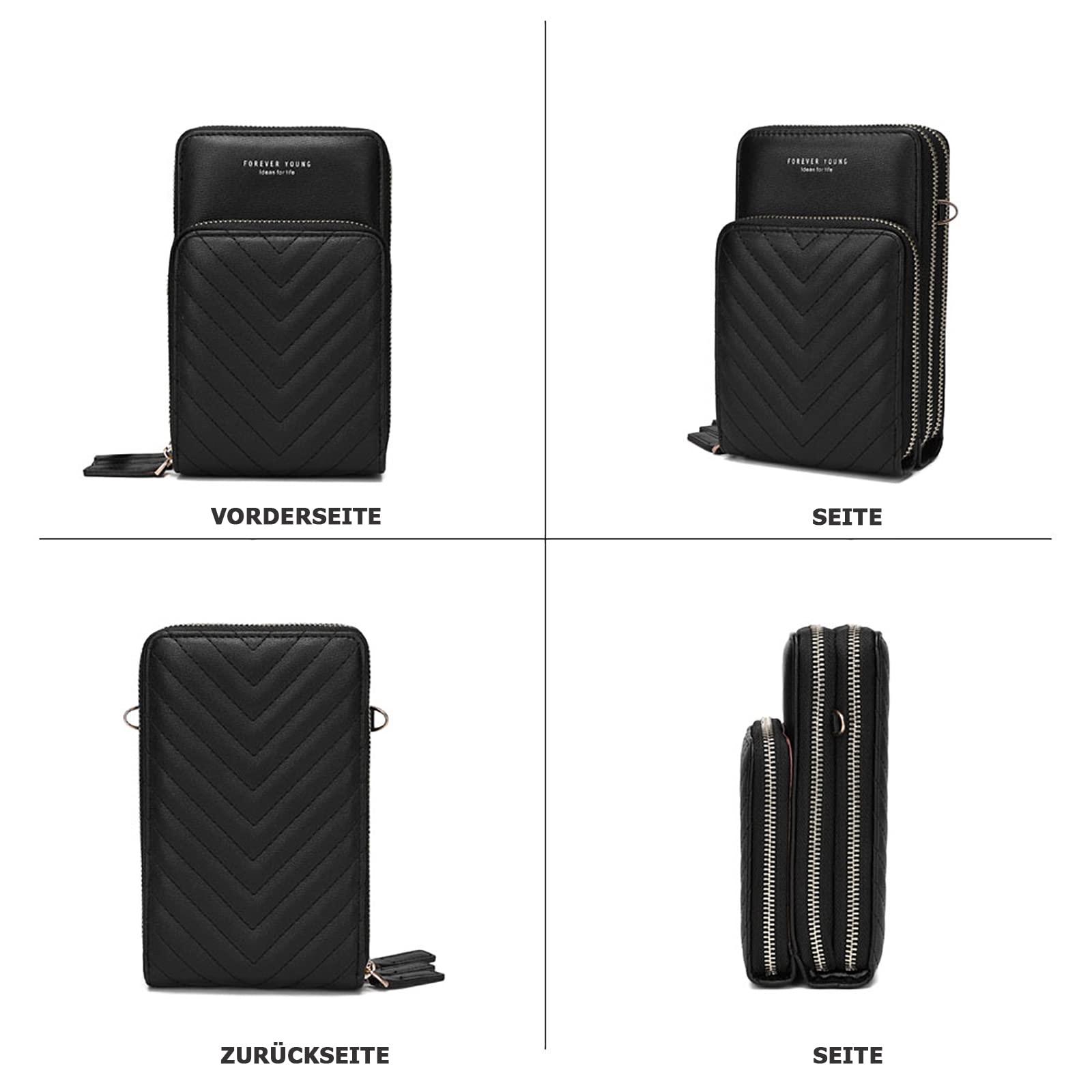 myfriday Kleine Umhängetasche für Damen, Mini Messenger Schulter Handtasche Geldbörse mit Kreditkartenfächern