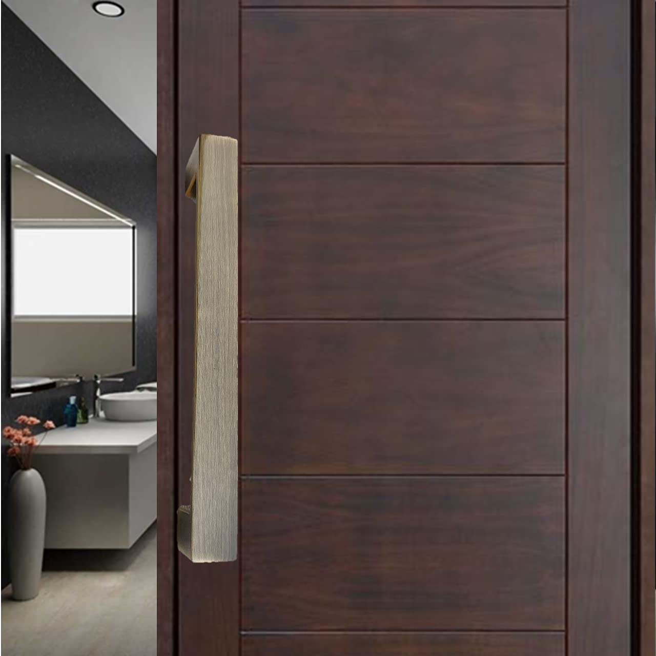 Atom 11.8 inches Steel Pull Handle | Brass Antique Finish | Door Handle | Office Cabinet Wardrobe Furniture Kitchen Drawer Push Bar, Phs01 (B08XVZXXQ7) Amazon Price History, Amazon Price Tracker