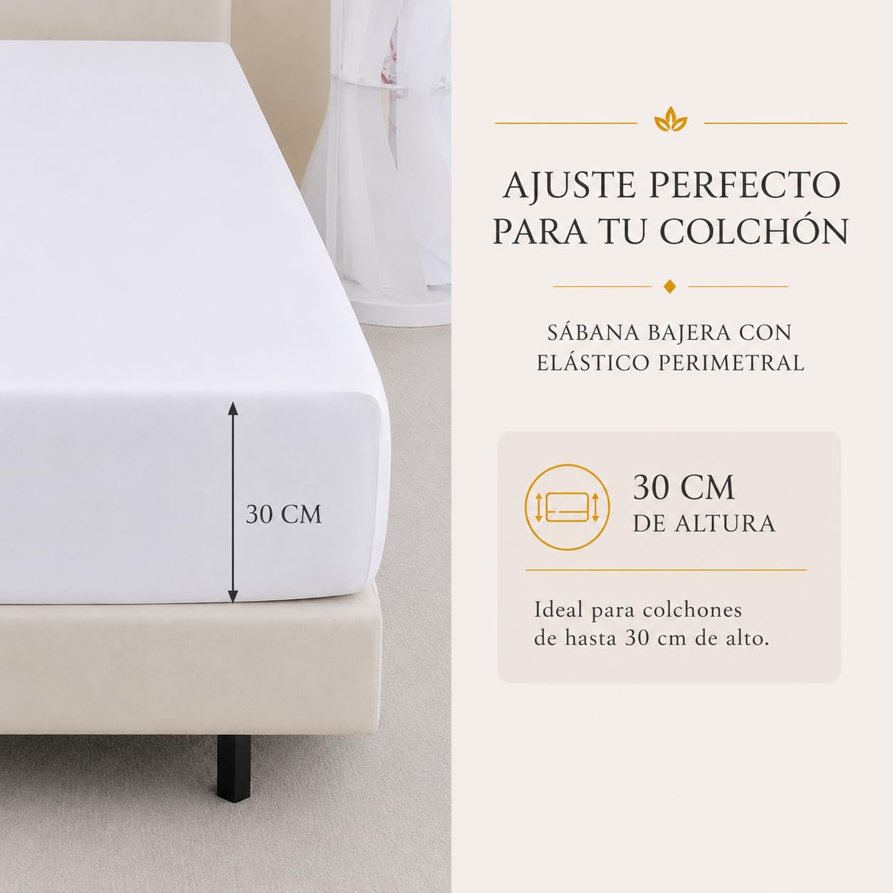 Jomy - Sábana Bajera bambú 150 x 190/200 + 30 para Cama 150 cm, Sabana Bajera Suave y refrescante Termorreguladora Sábanas Frescas para Verano, Color Blanco Saten 400 Hilos