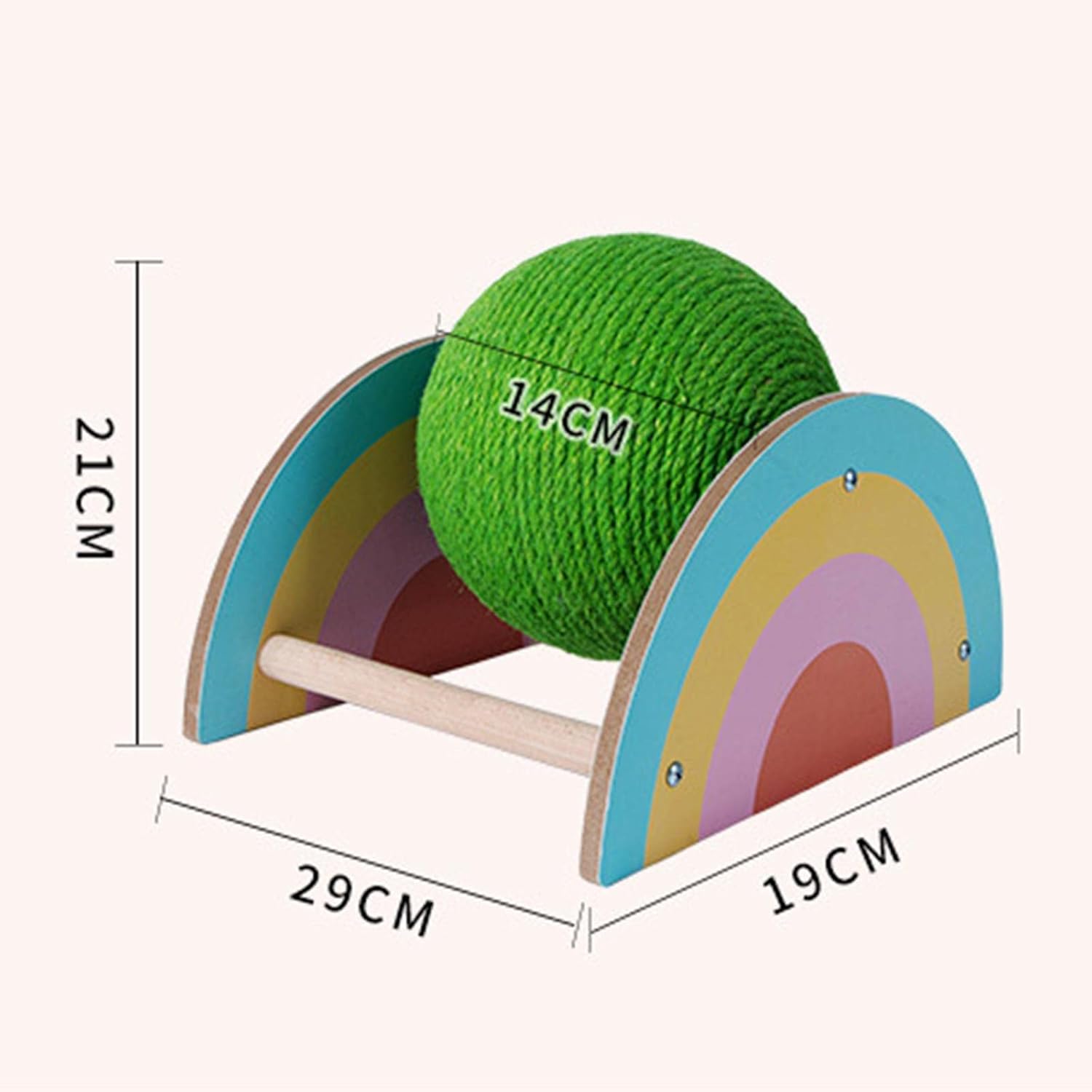 Baoblaze Cat Scratcher Toy, Natural Sisal Cat Scratching Ball, Cat Scratcher Ball, Scratching Ball for Indoor Cats Kittens, Interactive Wood Scratcher