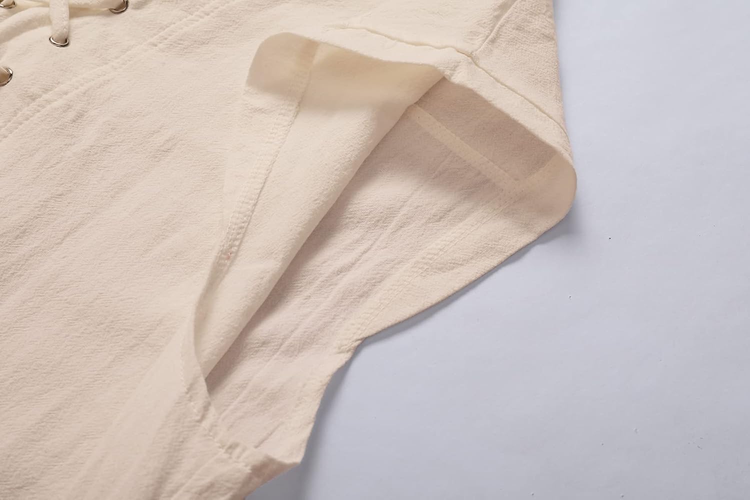 Mens Medieval Renaissance Pirate Costume Sleeveless Lace-up Stand Collar Shirt Gothic Viking Steampunk Top Tunic - Image 4