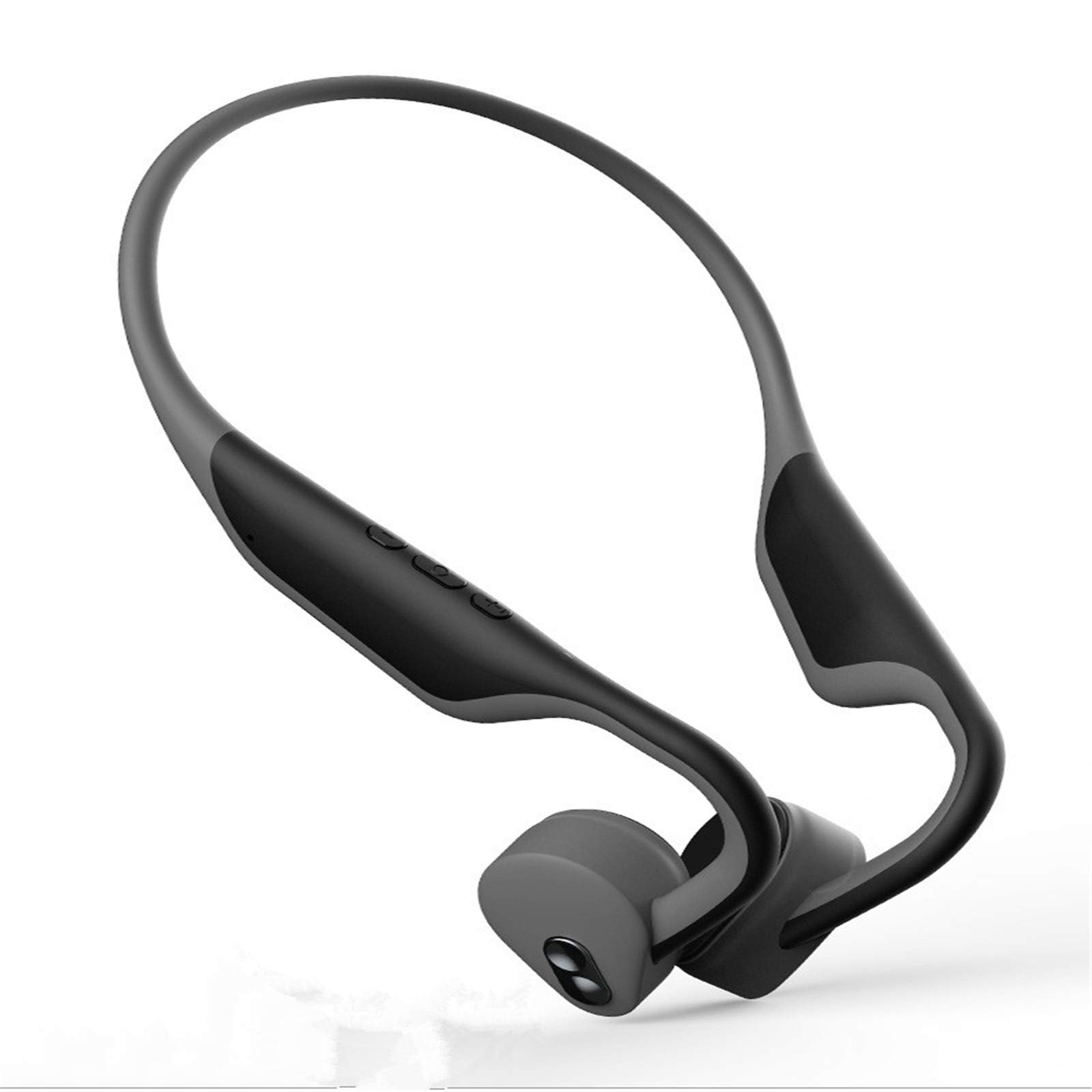 Cuffie di Conduzione Ossea, Cuffie Bluetooth Non Tappo Auricolari, Gancio Auricolare Wireless Vero Leggero, Adatto per L'esercizio Domestico, Auricolari Bluetooth Anti-Sudore per La Corsa,Grigio