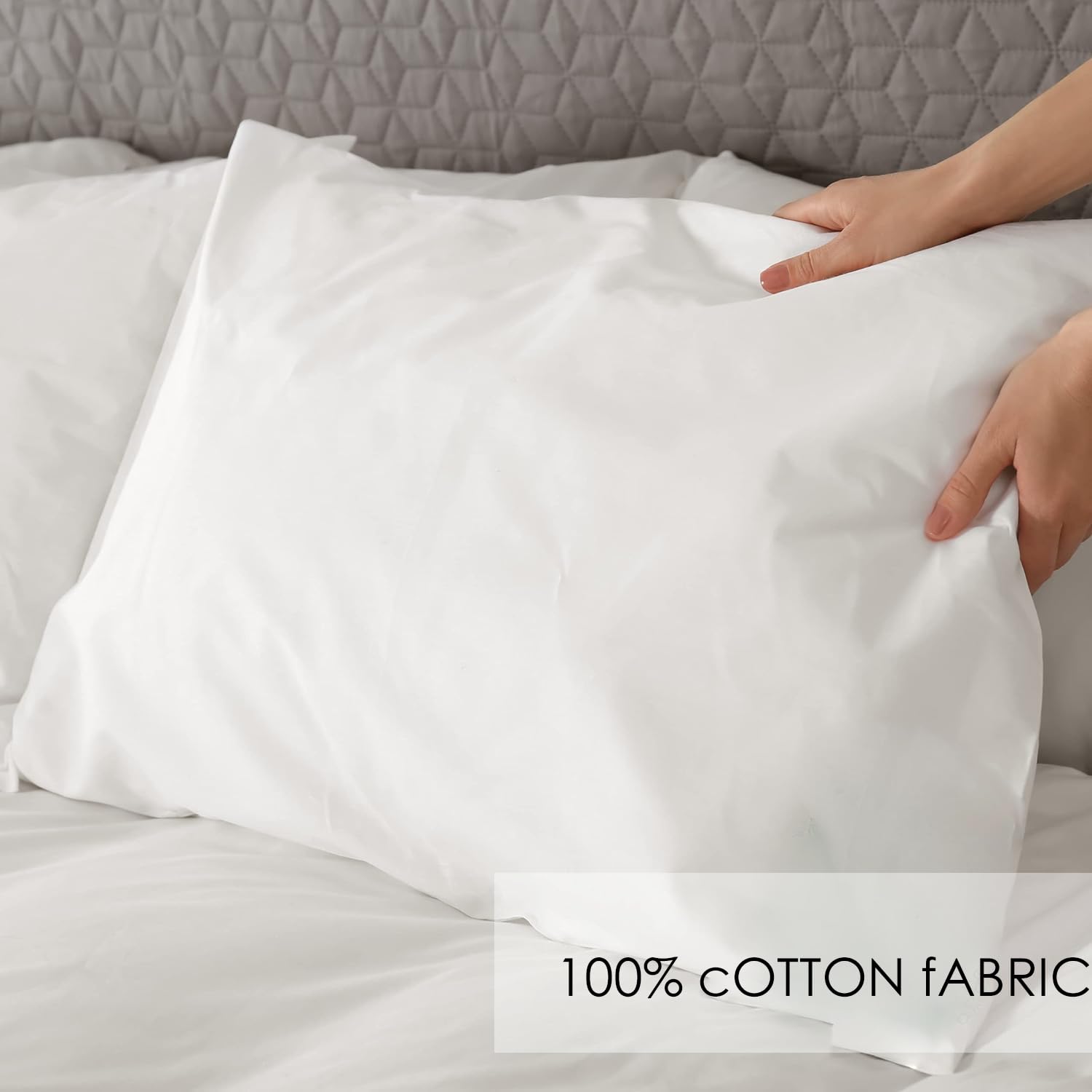APEX FURNISHINGS white pillow cases 4 pack cotton 200 Thread Count Egyptian Cotton - Image 2