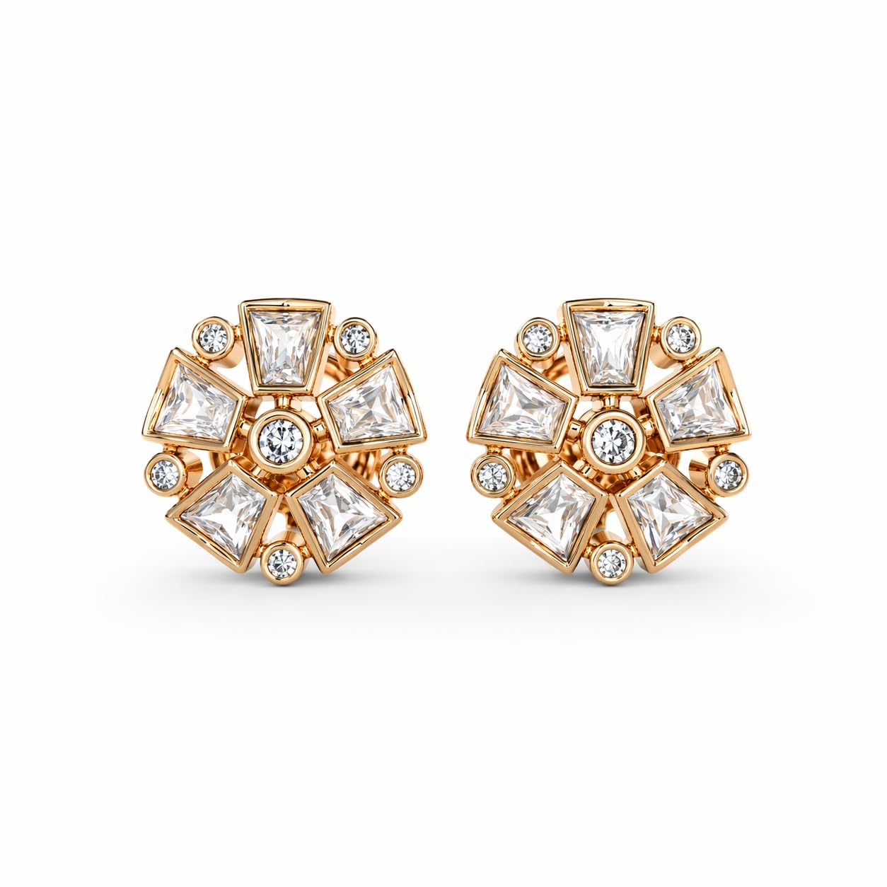 Statement Moissanite Earrings Brass Drops Danglers-image-22