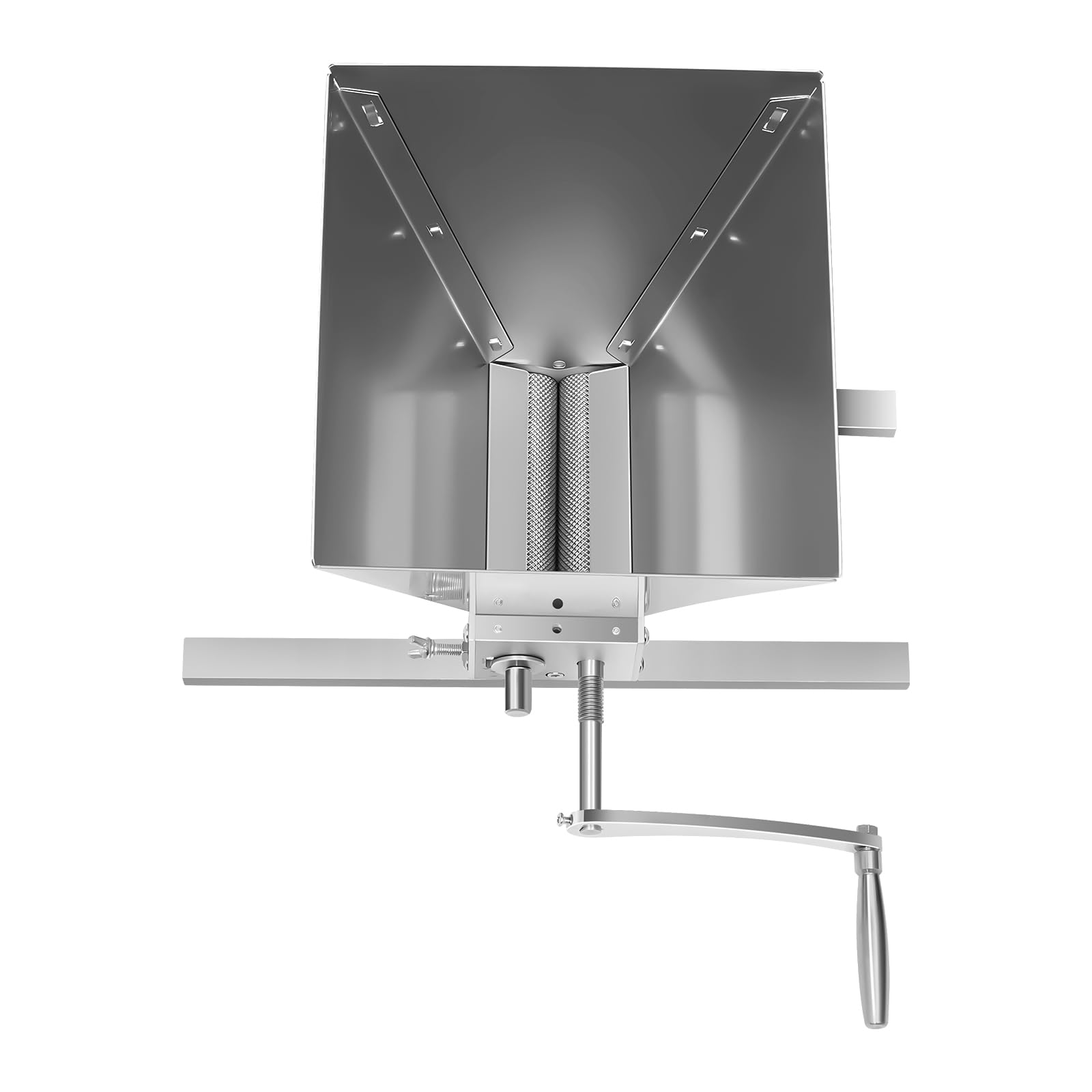 Broyeur manuel pour le malt, broyeur à céréales, 4 l, utilisation manuelle, électrique, rouleaux réglables, grand entonnoir, jardin, cuisine, balcon, brasseur amateur, argenté