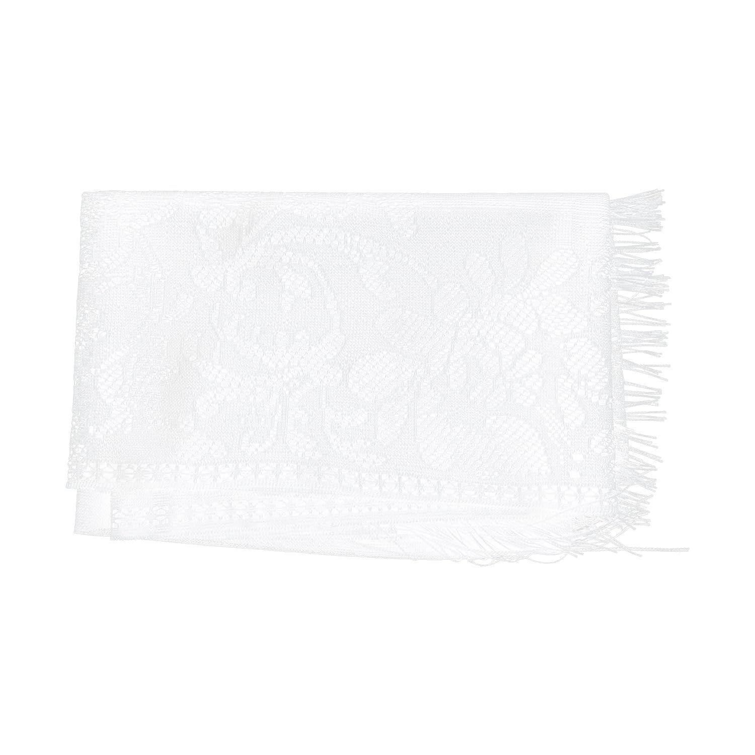 Thyonta Girls White( ) Lace Fringed Scarf Shawl Evening Dress Cheongsam Hollow Polyester Shawl Suitable For Party Dinner Wedding ' Decoration（White）