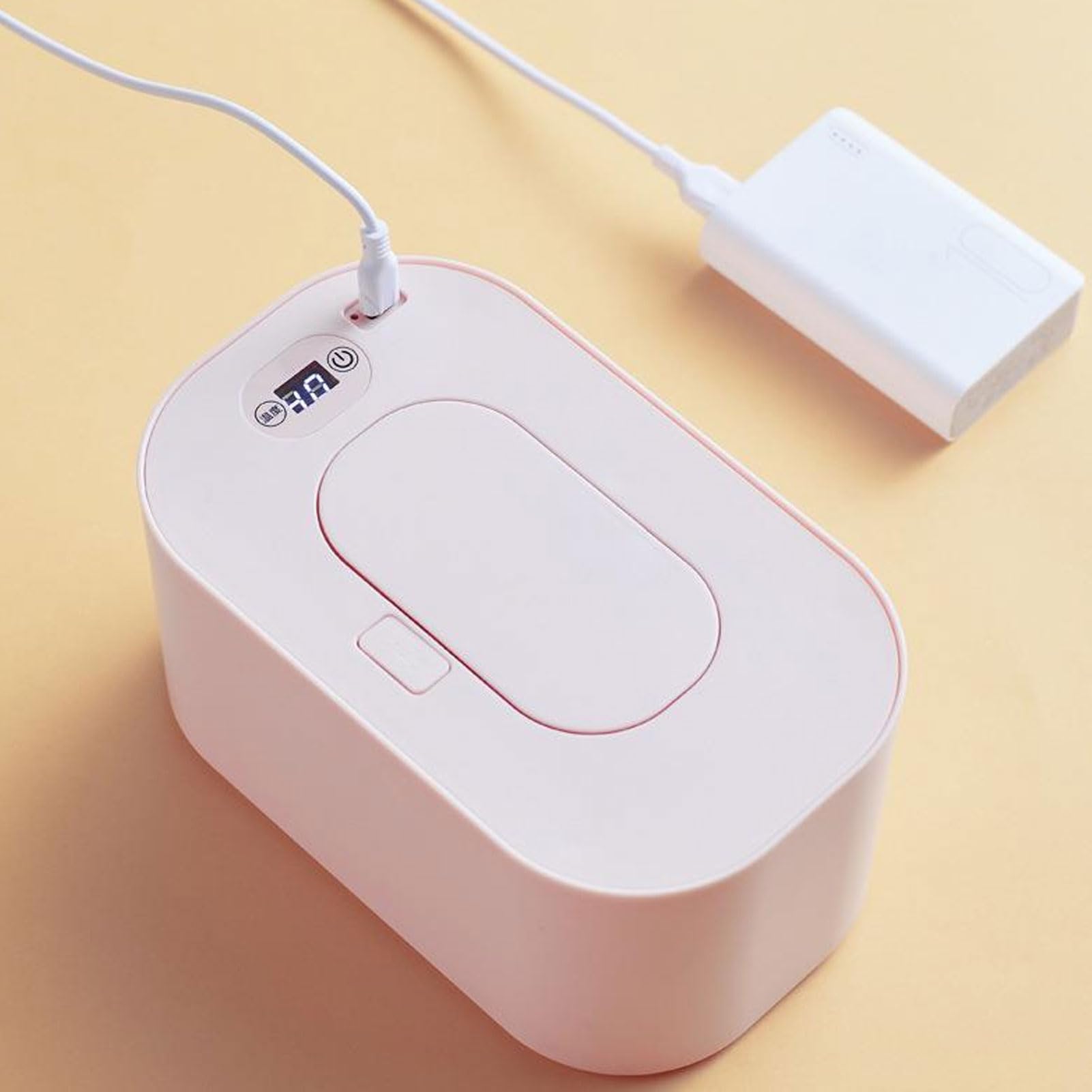Riscaldatore per salviette umidificate per neonati, termostato scaldasalviette per neonati e dispenser di salviette umidificate per neonati Scaldasalviette per pannolini con (Pink)