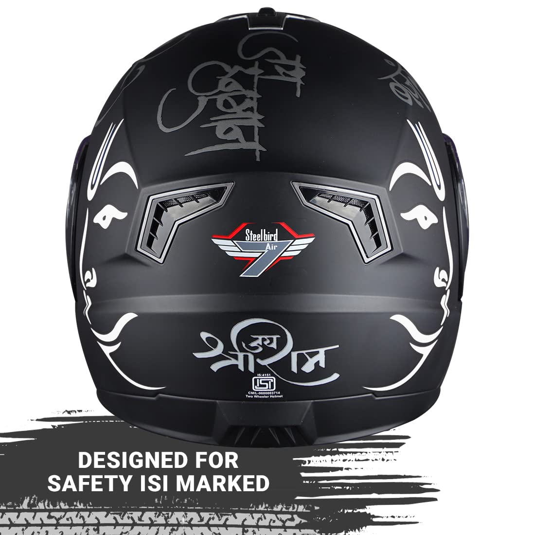 Steelbird SBA-7 Mahavir ISI Certified Flip-Up Helmet for Men and