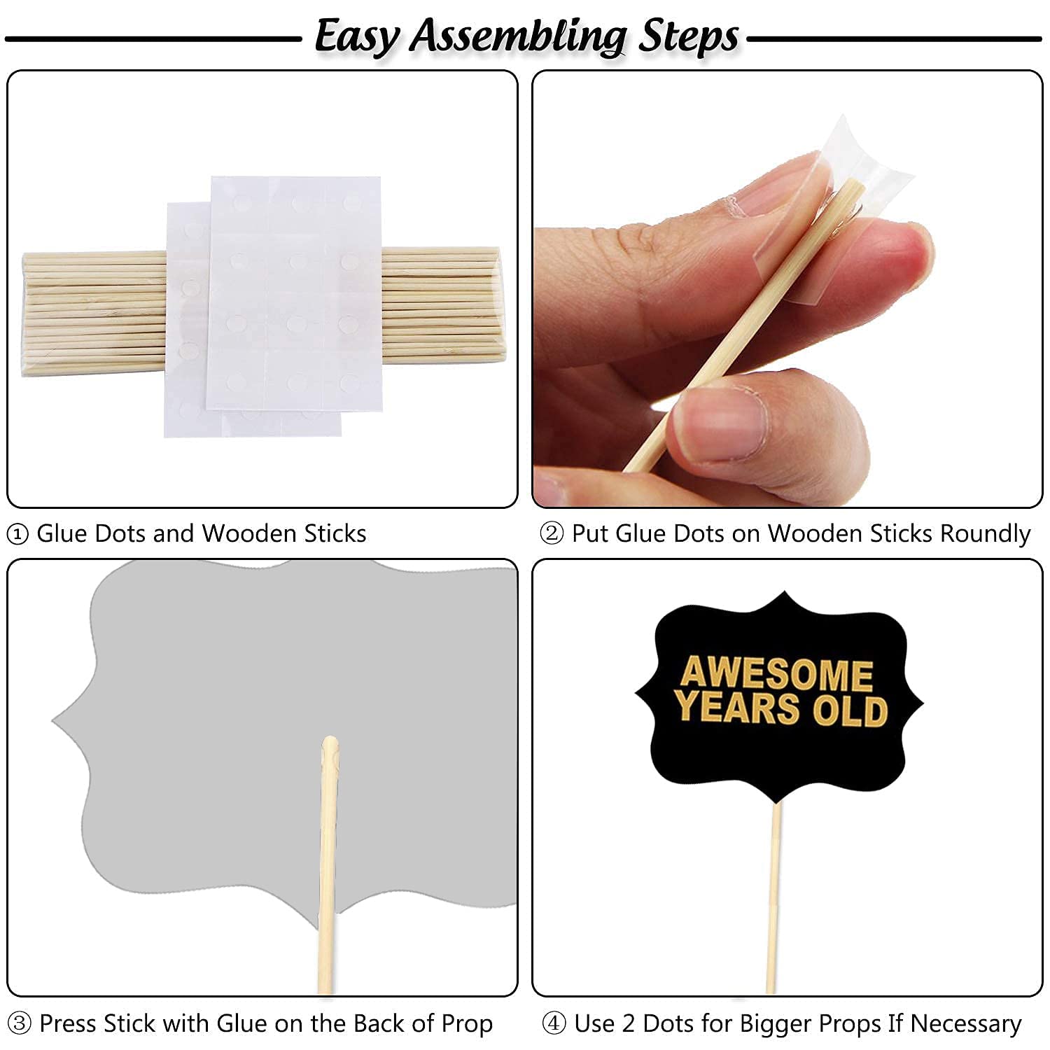 Party Propz Cardstock Birthday Decoration Items-69 Pcs,Happy Birthday Decoration|Birthday Decoration Items For Husband,Wife|Women,Men Birthday Decoration Items|Golden,Black Birthday Decorations Kit 4