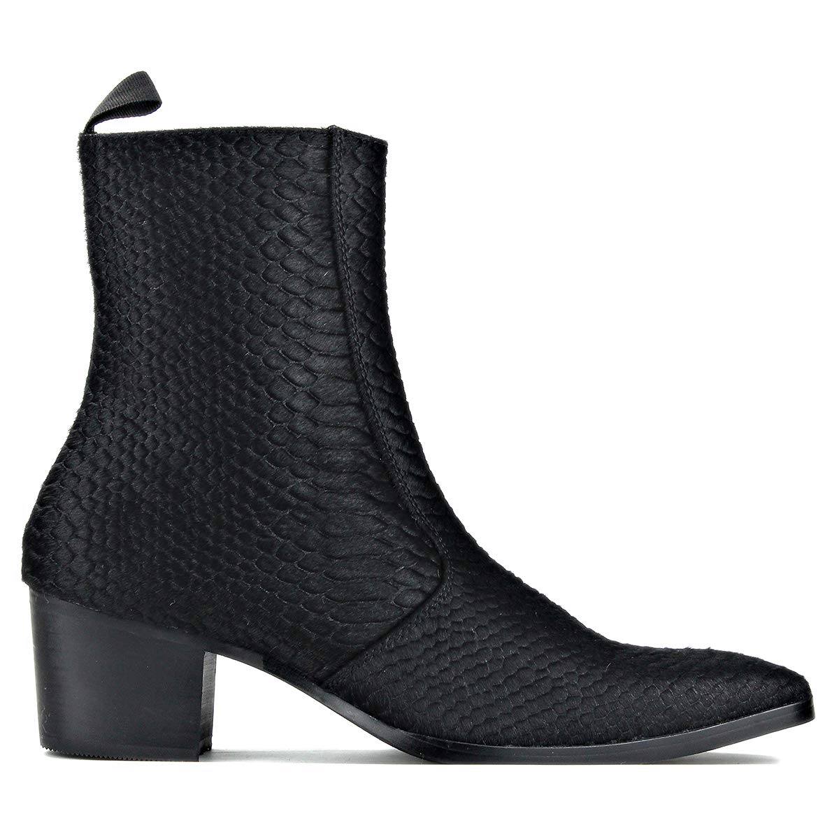 Mężczyźni Modne Wysokim Obcasie Buty Zimowe Zamek Błyskawiczny Prawdziwa Skóra do Kostki Chelsea Boots OS-JY021&A