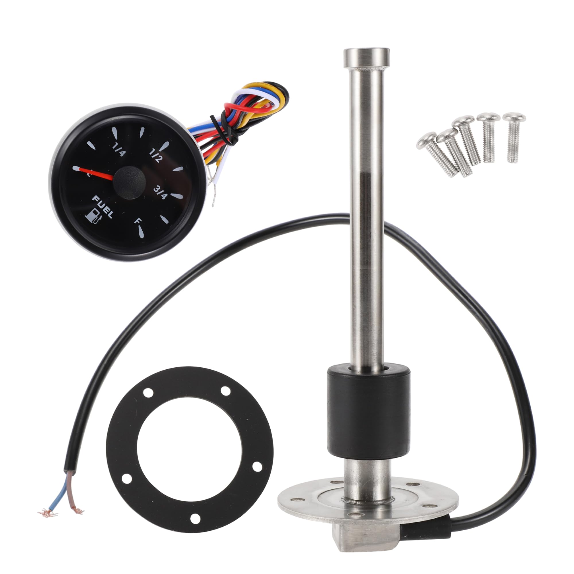 RATCHROLL 1set Fuel Sending Unit and Gauge Kit 200mm Length Boat Fuel Sending Unit Marine Fuel Sender Unit Black Silver Tone Metal 240-33 Ohm