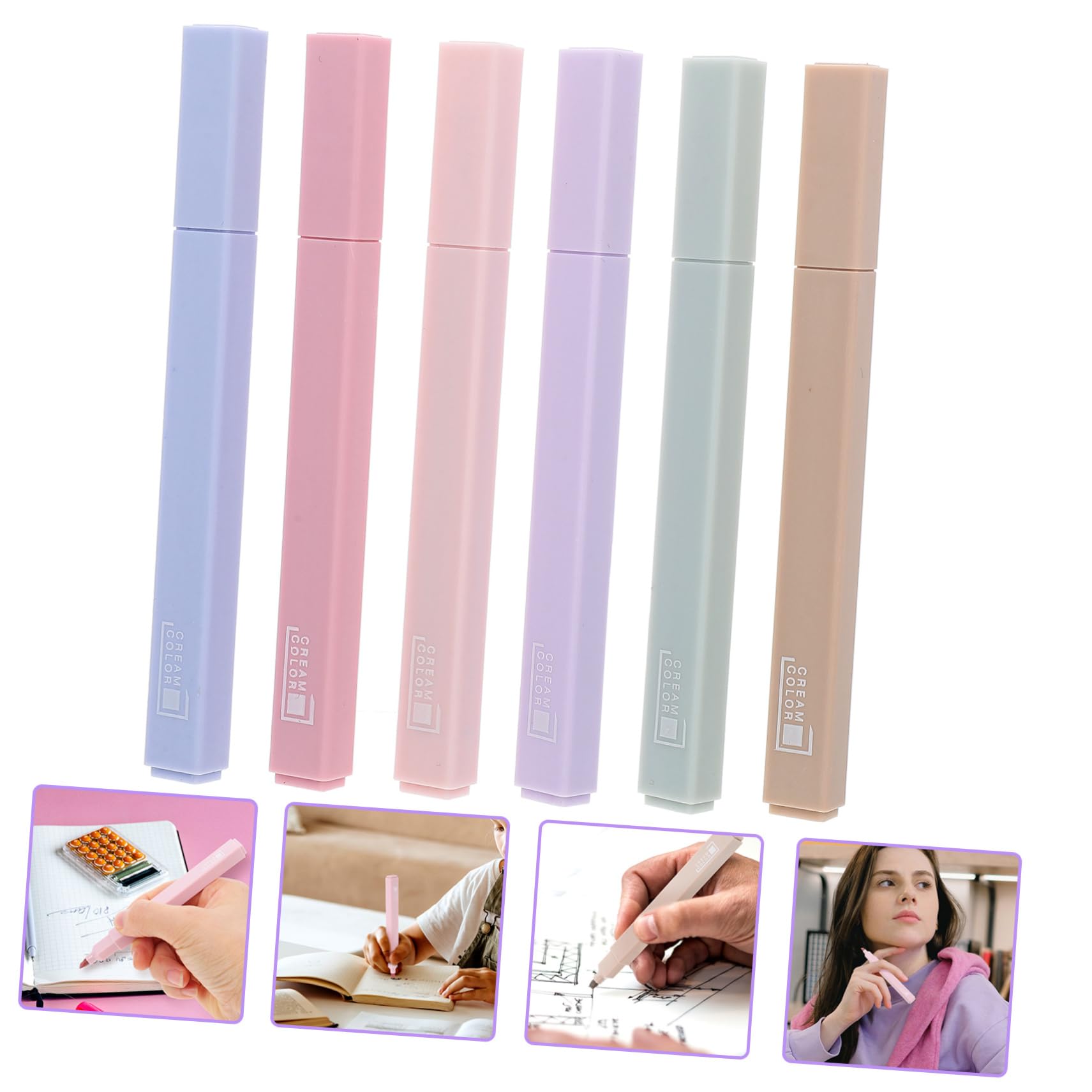 EXCEART 3 Set Penna E Evidenziatore Set Pennarelli Fluorescenti Evidenziatore in Plastica Penna per Scuola Ufficio E Uso Quotidiano 6 Pz * 3