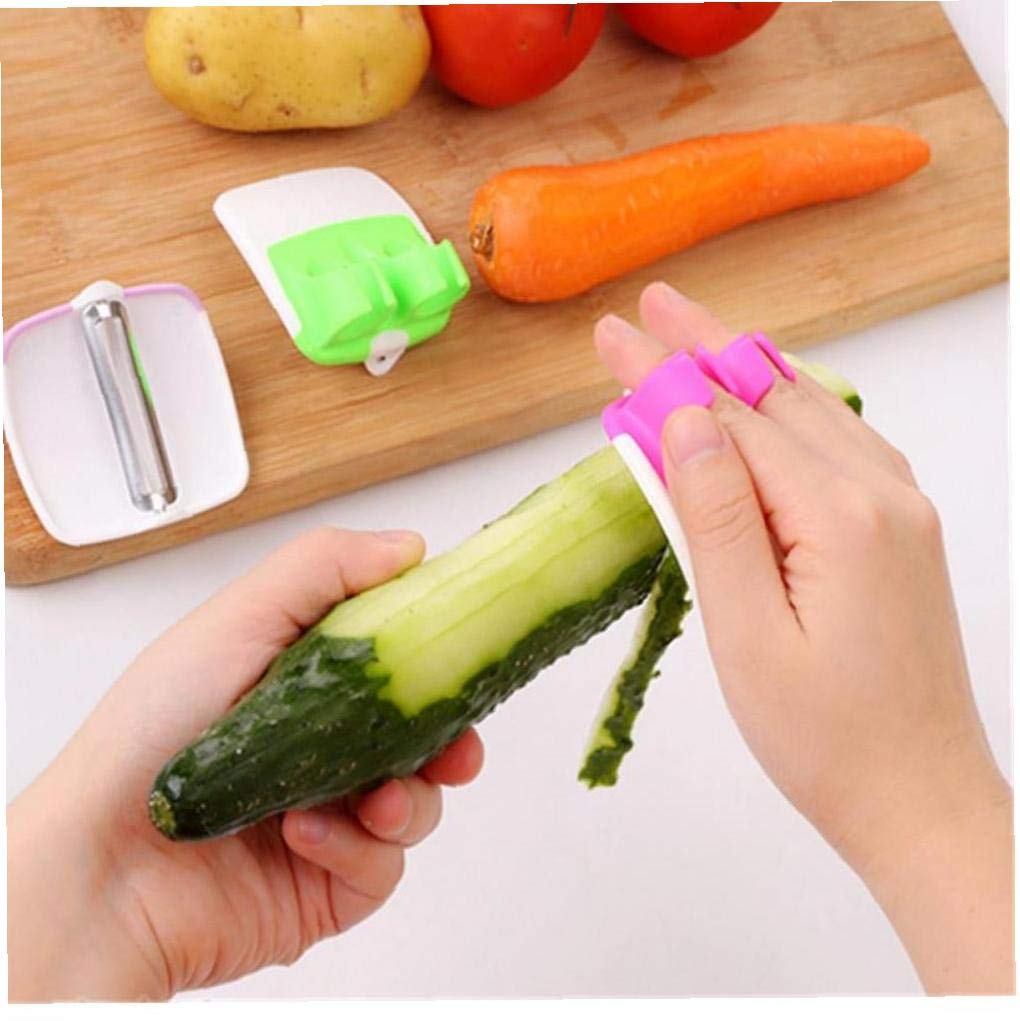 Bongles Random Color Kitchen Finger Held Peeler Easy Hold Vegetable Fruit Slicer Tool Helper Fruit Vegetable Tools (Random Color)