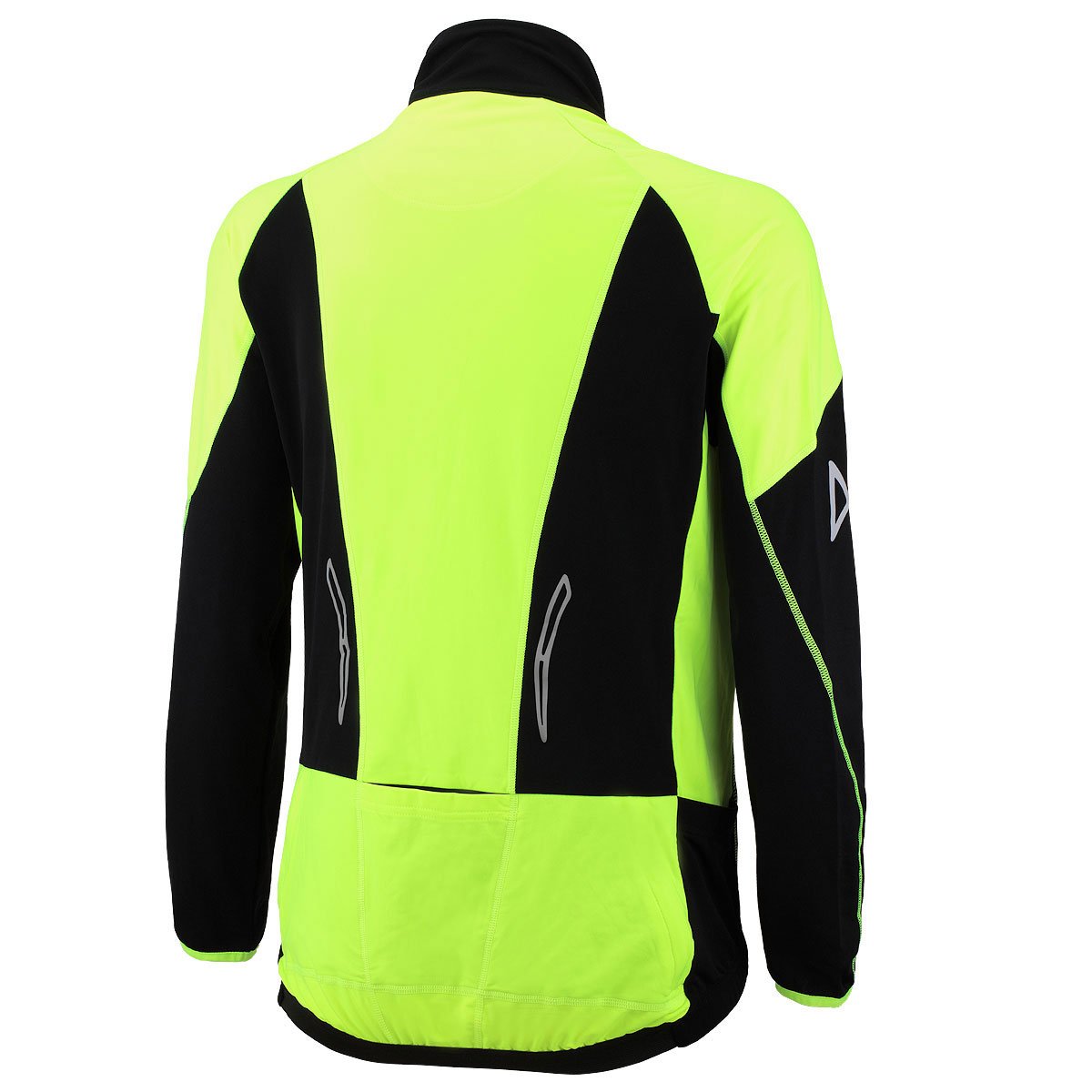 Airtracks - Maglia funzionale da ciclismo invernale a maniche lunghe Pro T/ tessuto termic/zip intera/traspirante/antivento/con fasce riflettenti