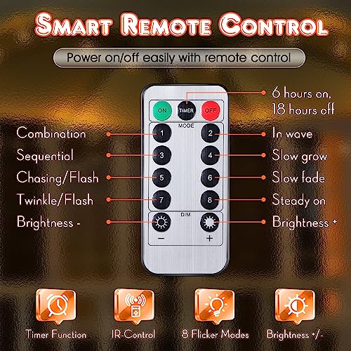 image for Enhon 32 Feet Patio Umbrella Lights, 8 Lighting Modes LED String Light