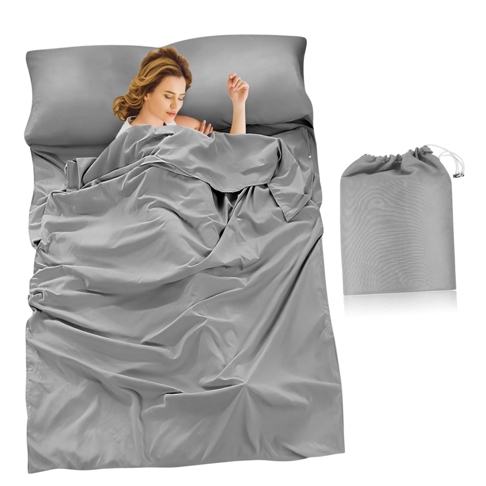 TOYANDONA Sábana para Saco de Dormir de Viaje para Hotel, Poliéster